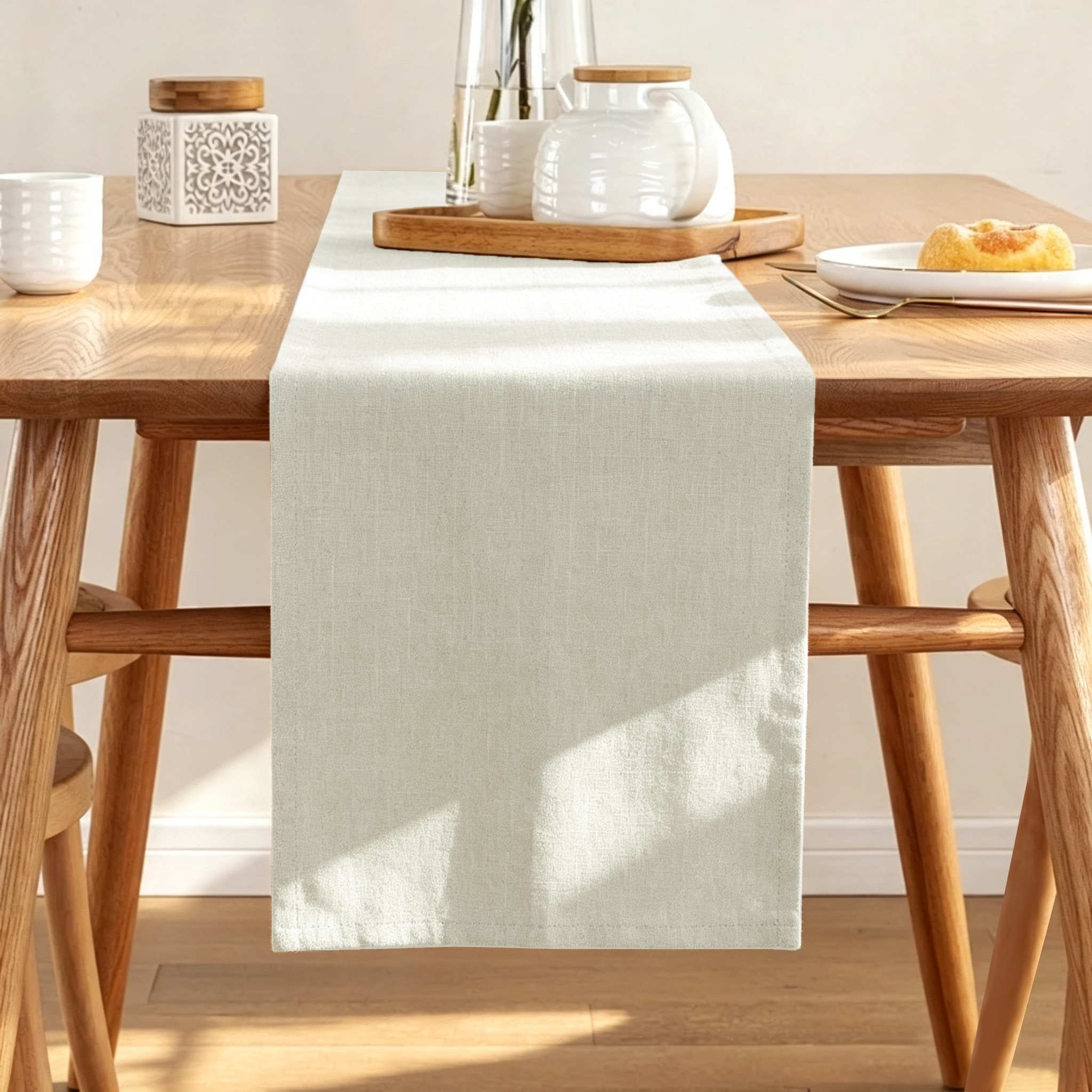 OTTO home Tischläufer »Ozzie, 1 Stück in Leinenoptik, verschiedene Größen, Dekoration« Formstabil & pflegeleicht, gewebtes Design, uni, Dekoration, Esszimmer
