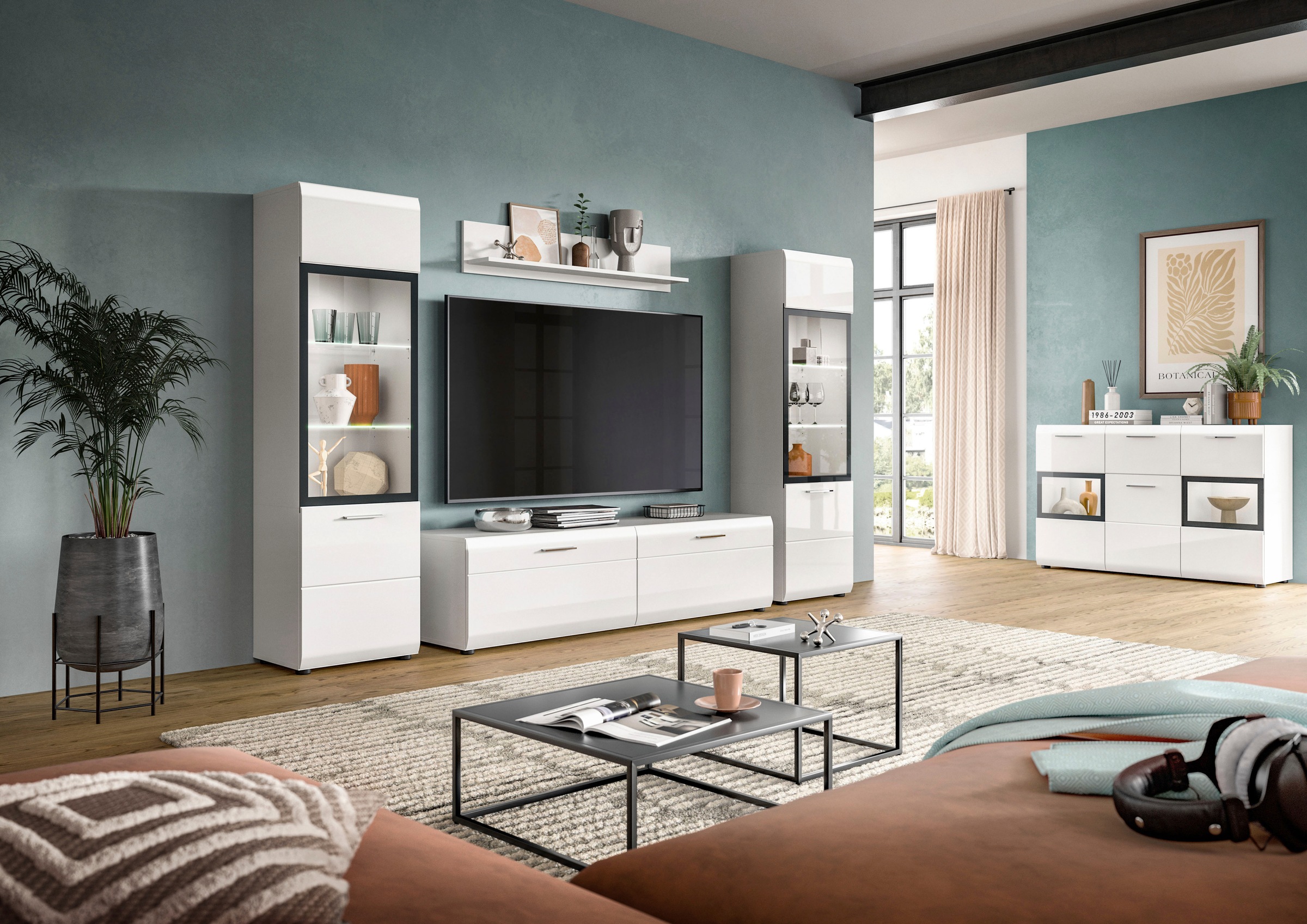 Home affaire Wandboard »FLORENZ, 110 cm, Hochglanz« 1 Stk. tlg. Wandboard, Wandregal, Regal, Wohnzimmer, Esszimmer