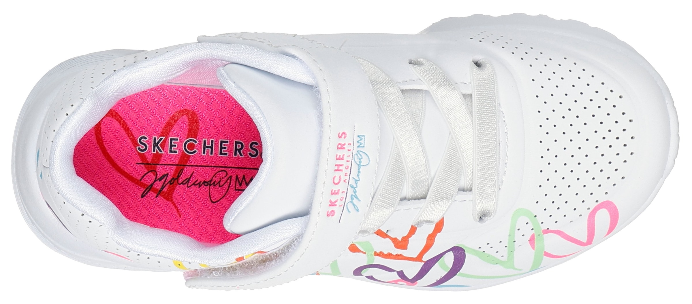 Skechers Sneaker »UNO LITE«, Klettschuh mit bunten Herzen, Größenschablone zum Download