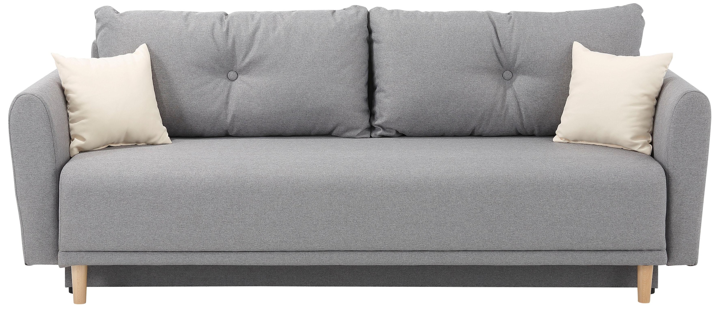 Home affaire Schlafsofa »Scandic, B: 219 cm, Liegel. 137x195 cm« Bettfunktion, Bettkasten & 2 Zierkissen, Federkern