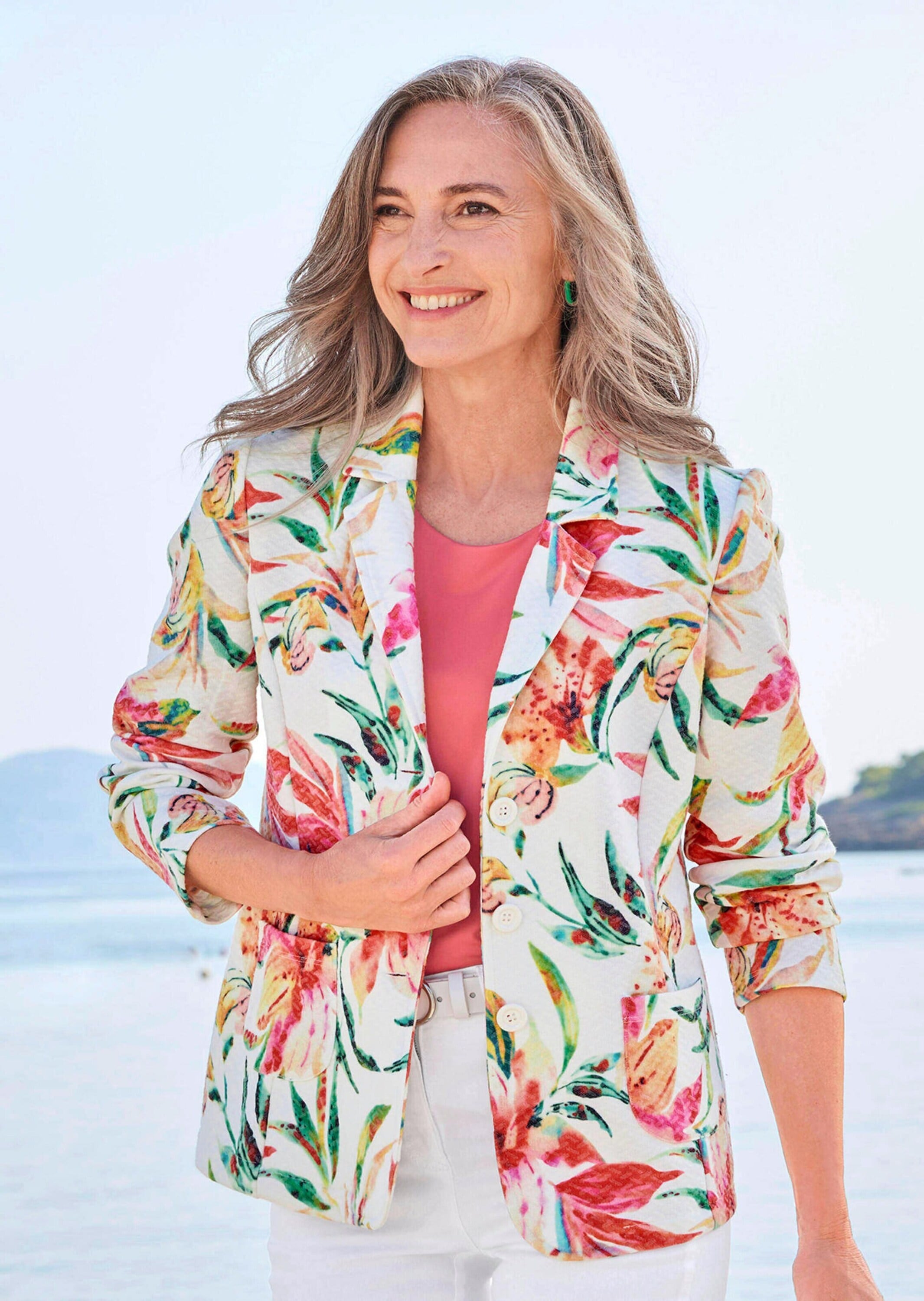 GOLDNER Jackenblazer »Jacquardblazer mit Waffelstruktur« Jaquardware mit Stretch bedruckt