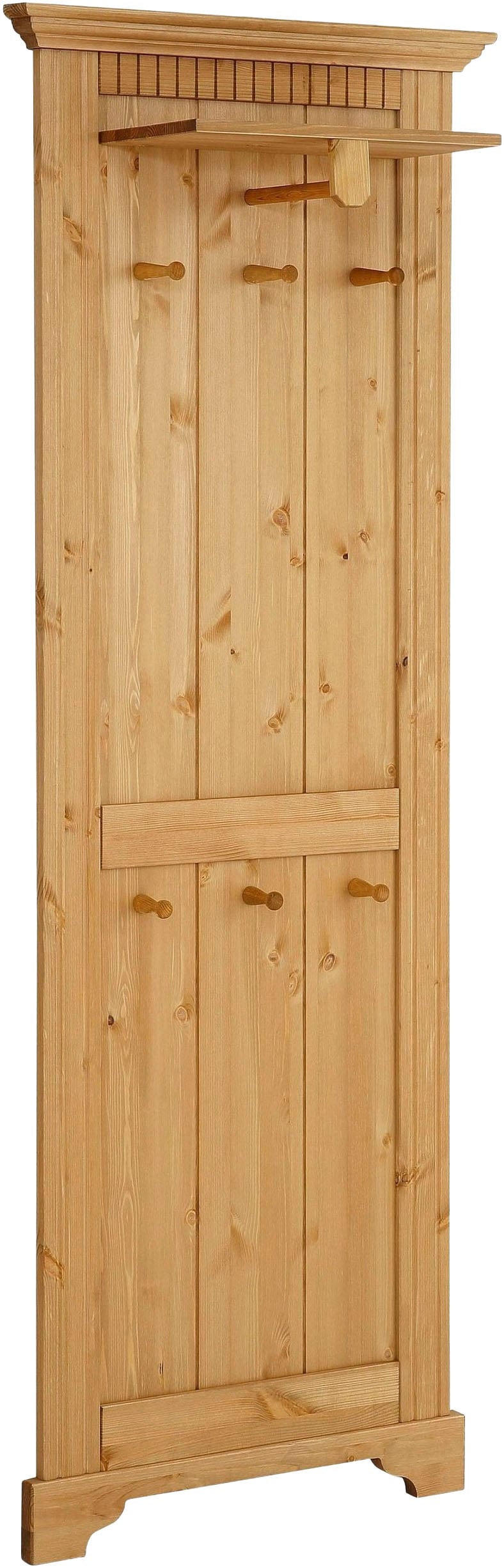 OTTO home Garderobenpaneel »Rustic« aus massiver Kiefer, Höhe 190 cm, mit Ablage, Holzhaken