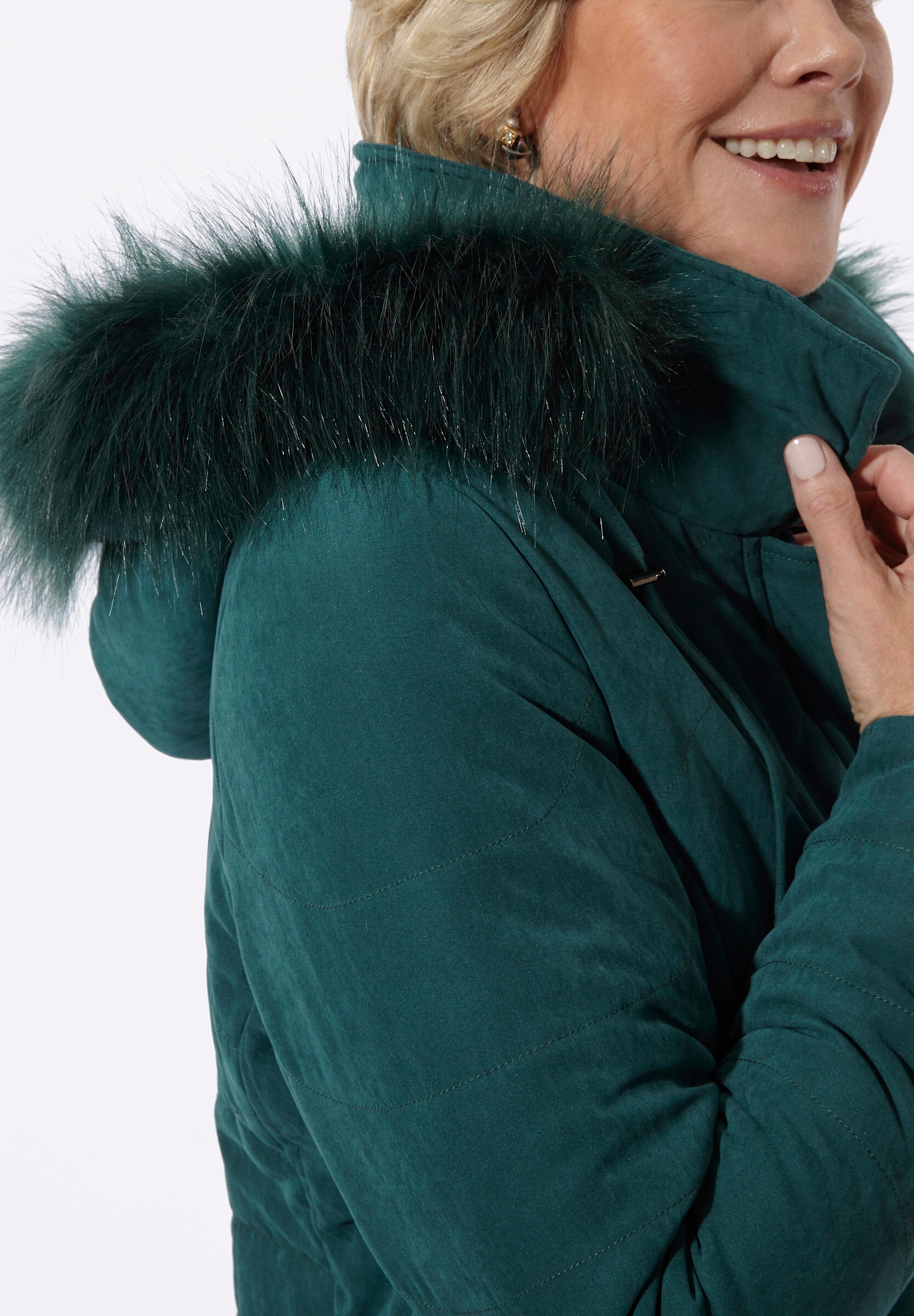 Witt Steppjacke »Kapuzenjacke Kapuzenjacke Pelz-Imitat-Besatz« Abnehmbare Kapuze