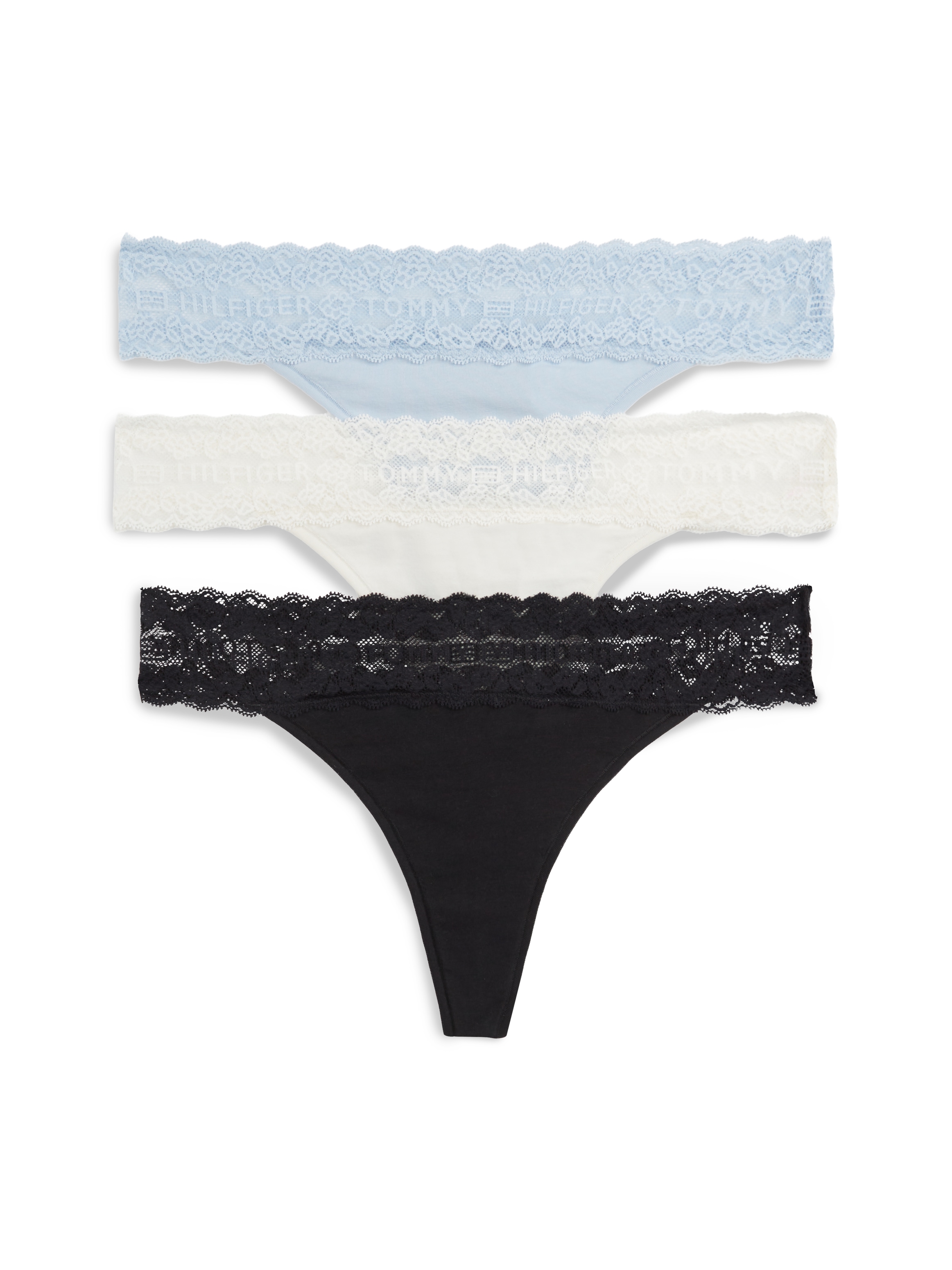 Tommy Hilfiger Underwear Tanga 3 Stk. Körpernahe Passform mit elastischem Spitzenbund