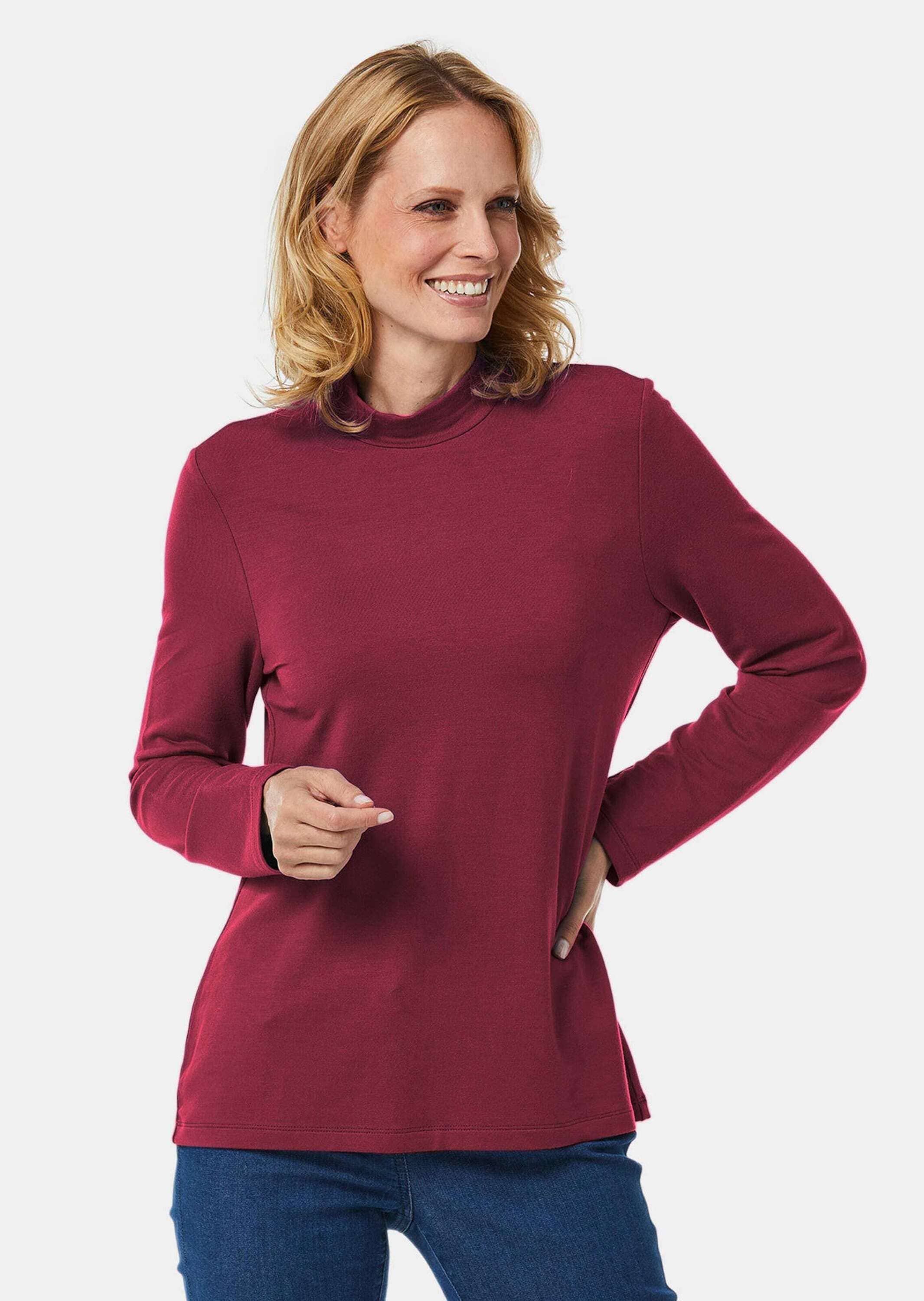 GOLDNER Longpullover »Stehkragenshirt mit Langarm«