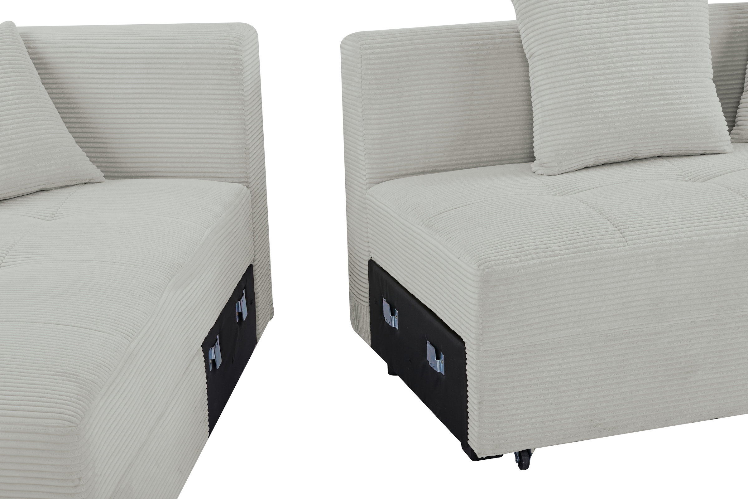 INOSIGN Ecksofa »KILLAM, 217 cm, L-Form, mit Schlaffunktion u. Bettkasten«, Recamiere rechts / links montierbar, in Cord und Webstoff