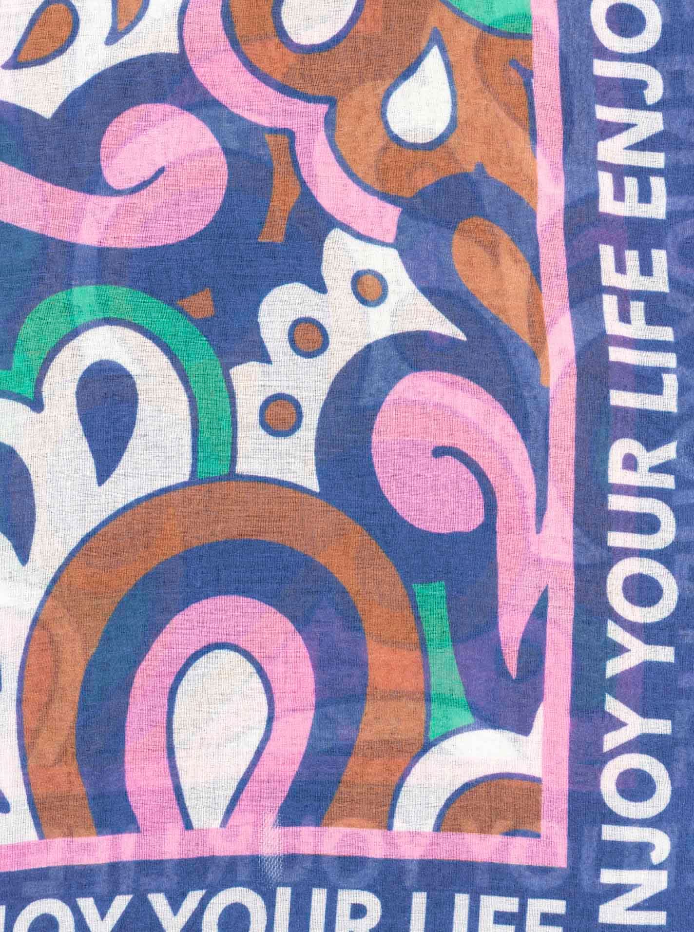 Zwillingsherz Schal »"Flower Paisley"« farbenfroh, transparent, mit Schriftzug