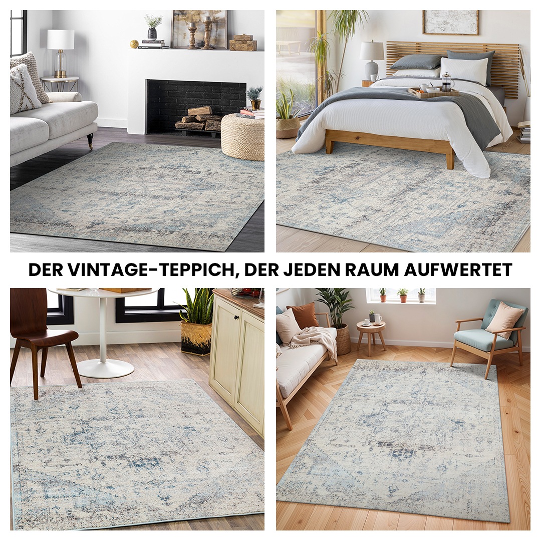 Livabliss Teppich »TAMPA«, rechteckig, 13 mm Höhe, Vintage Orientteppich, Traditional Kurzflor Boho Wohnzimmerteppich