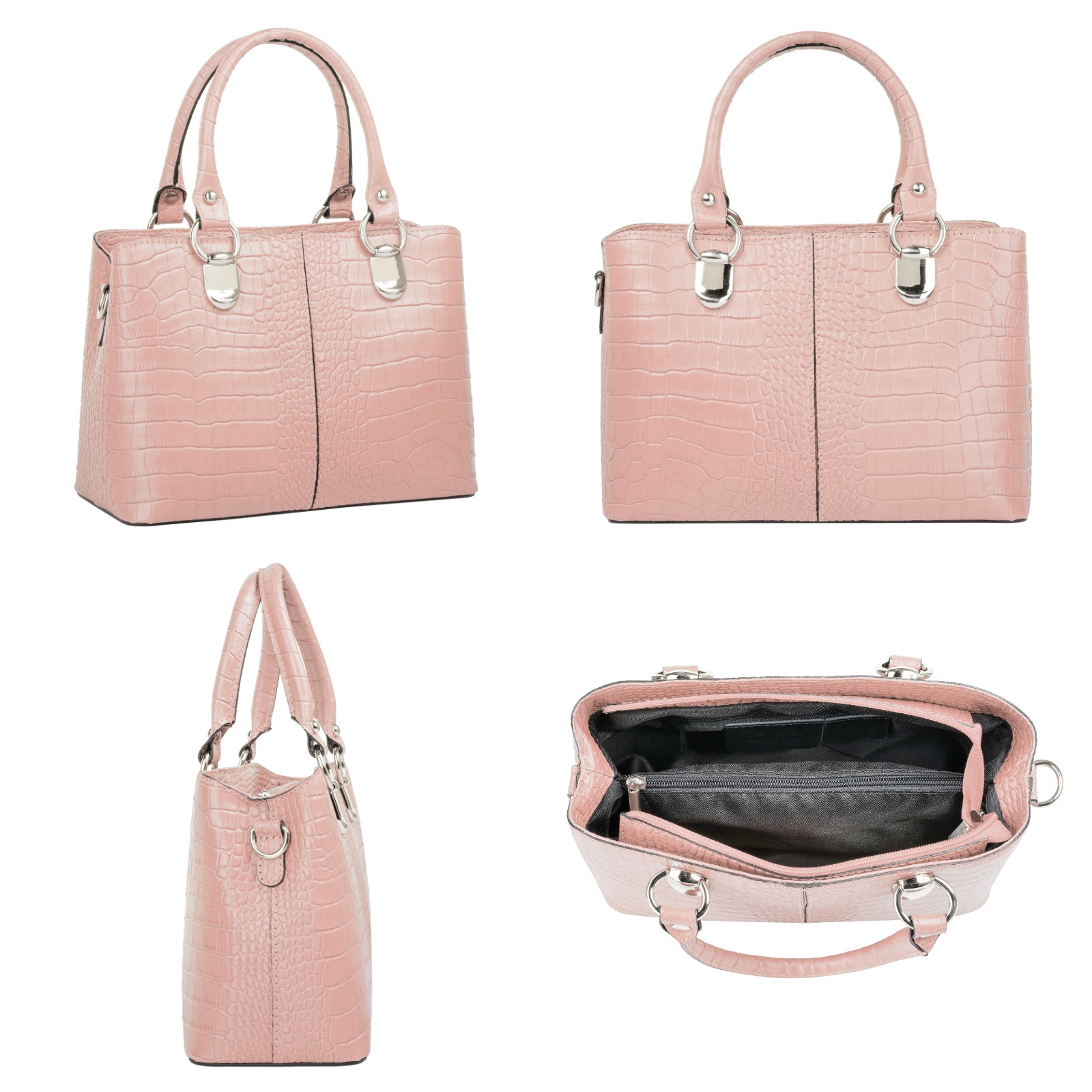 Cluty Umhängetasche, echt Leder, Made in Italy