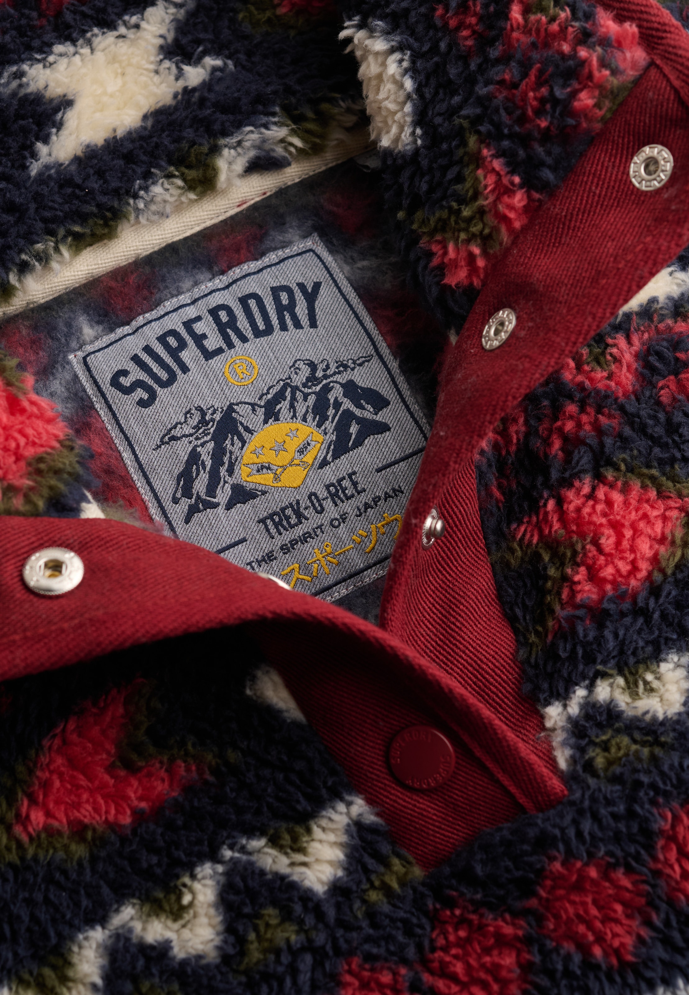 Superdry Fleecepullover »SUPER SOFT PRINTED HENLEY«, Kunstfaser, oversize
