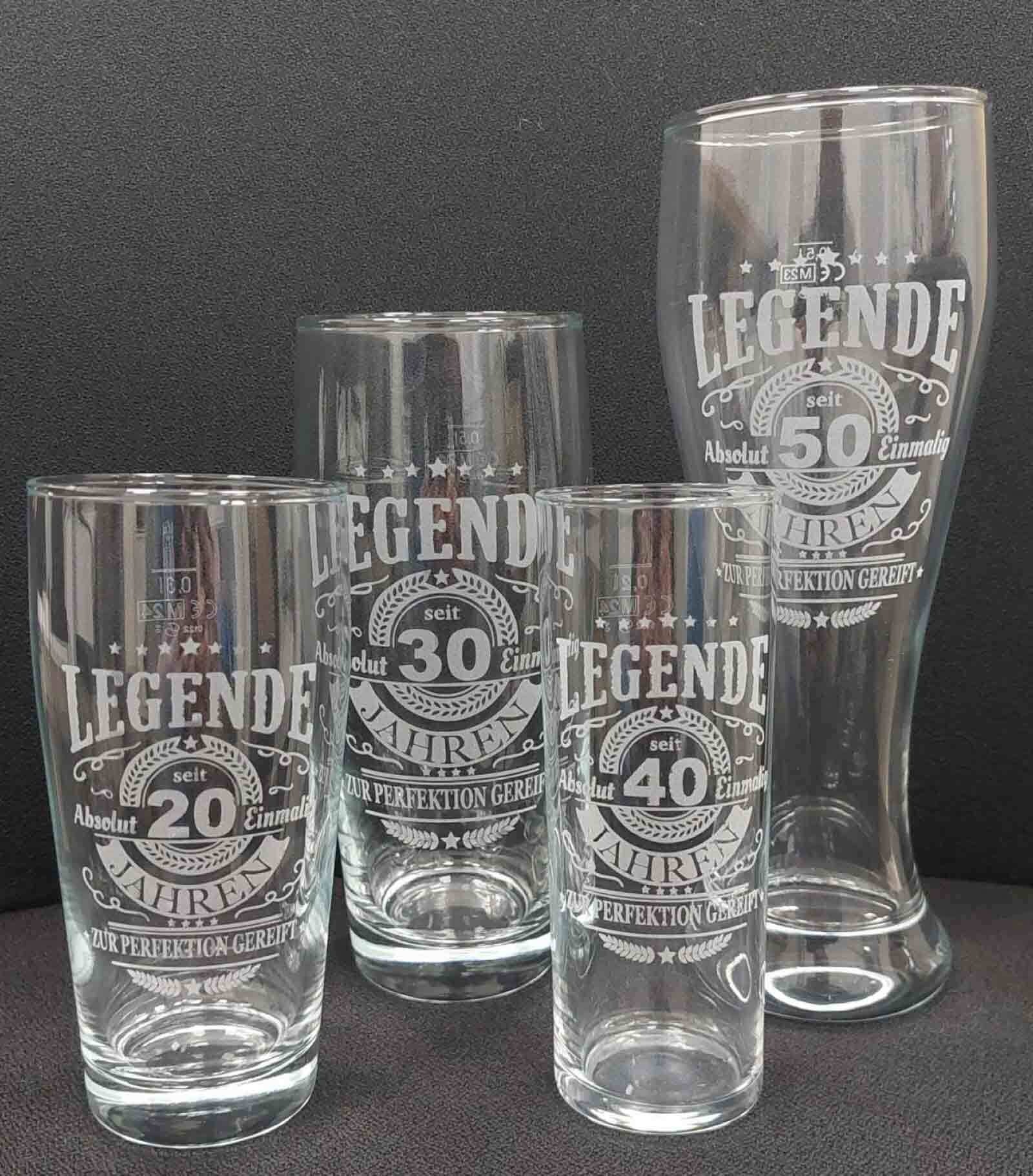 LUXENTU Bierglas »Kölschglas Kölner Stange mit Gravur Legende seit 50 Jahren 0,2 Liter transparent«