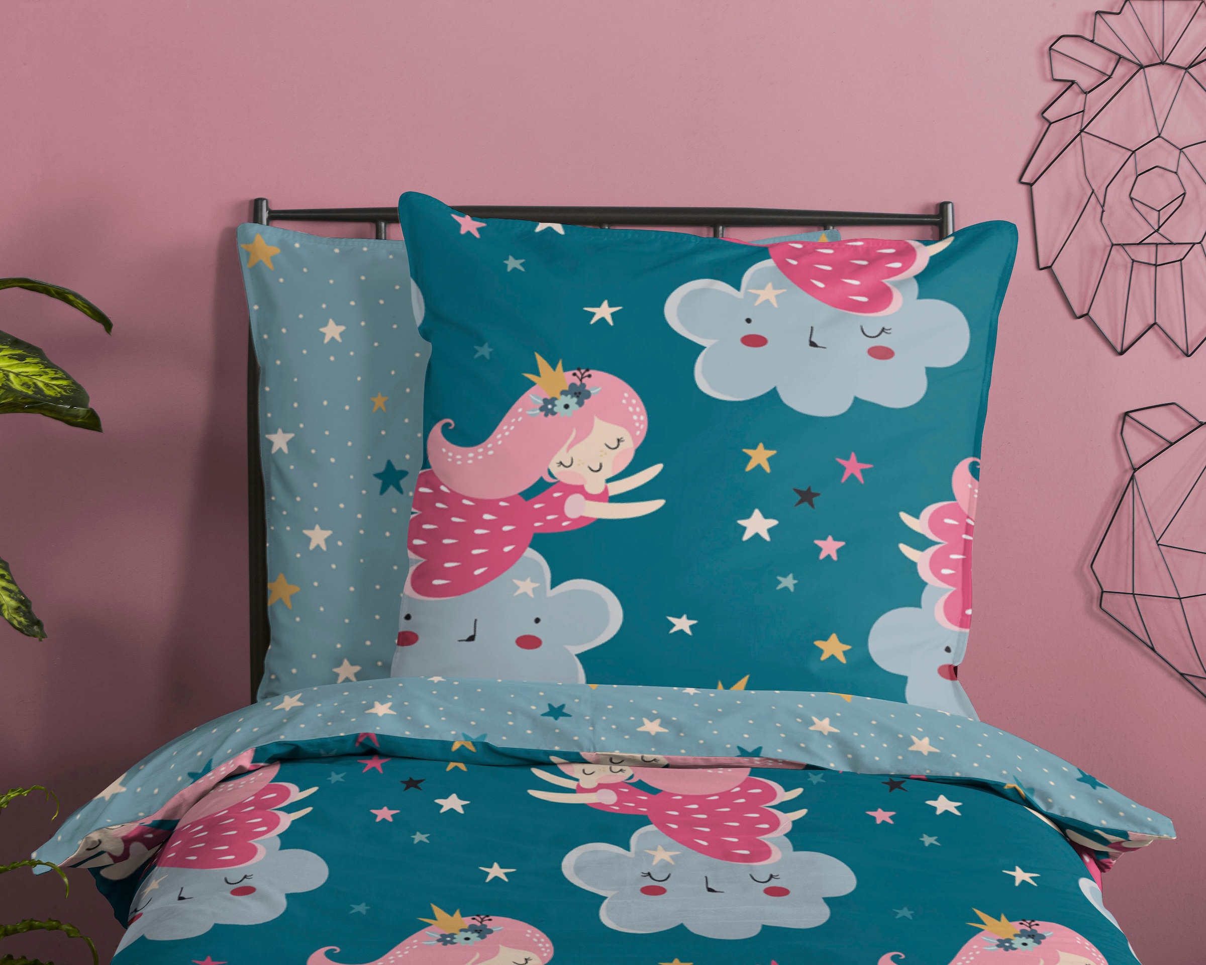 good morning Kinderbettwäsche »Princesse«, Baumwolle, 135x200, Reißverschluss, Wendeoptik, Mädchen, prinzessin