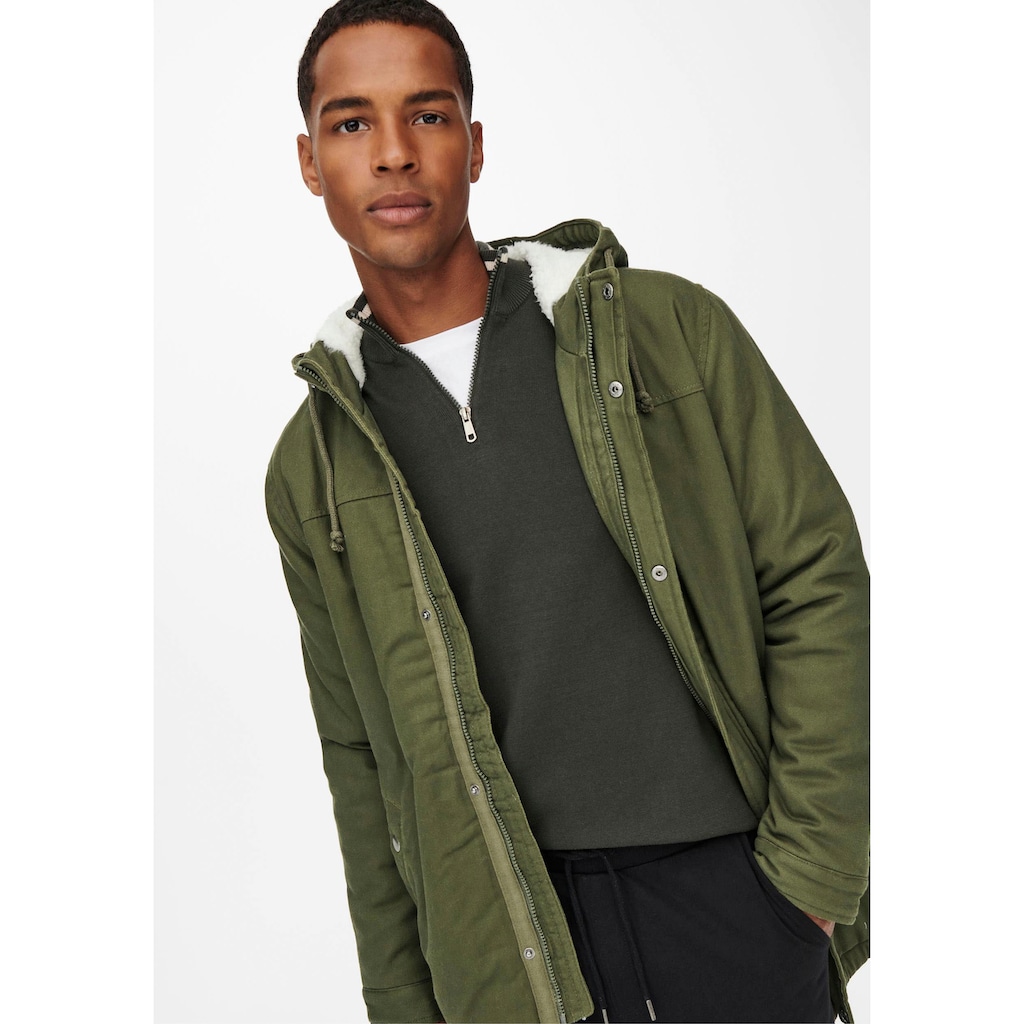 ONLY & SONS Parka »ALEX TEDDY PARKA«, mit Kapuze