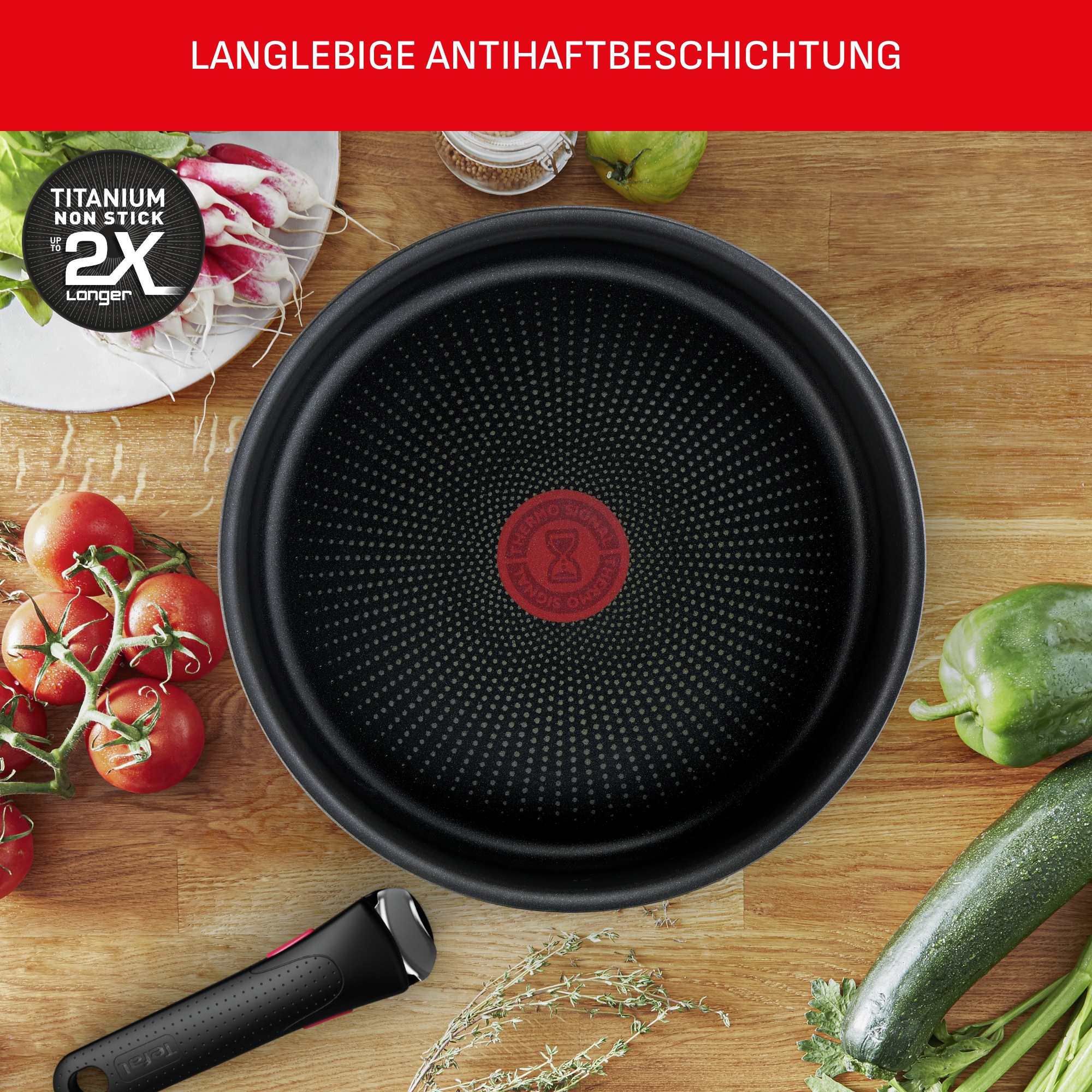Tefal Topf-Set »Ingenio XL Force, Topfset abnehmbarer Griff, nicht induktionsgeeignet« Set, 3x Stielkasserollen Ø 16/18/20 cm, 1x abnehmbarer Griff, 4 Stk. tlg. Aluminium