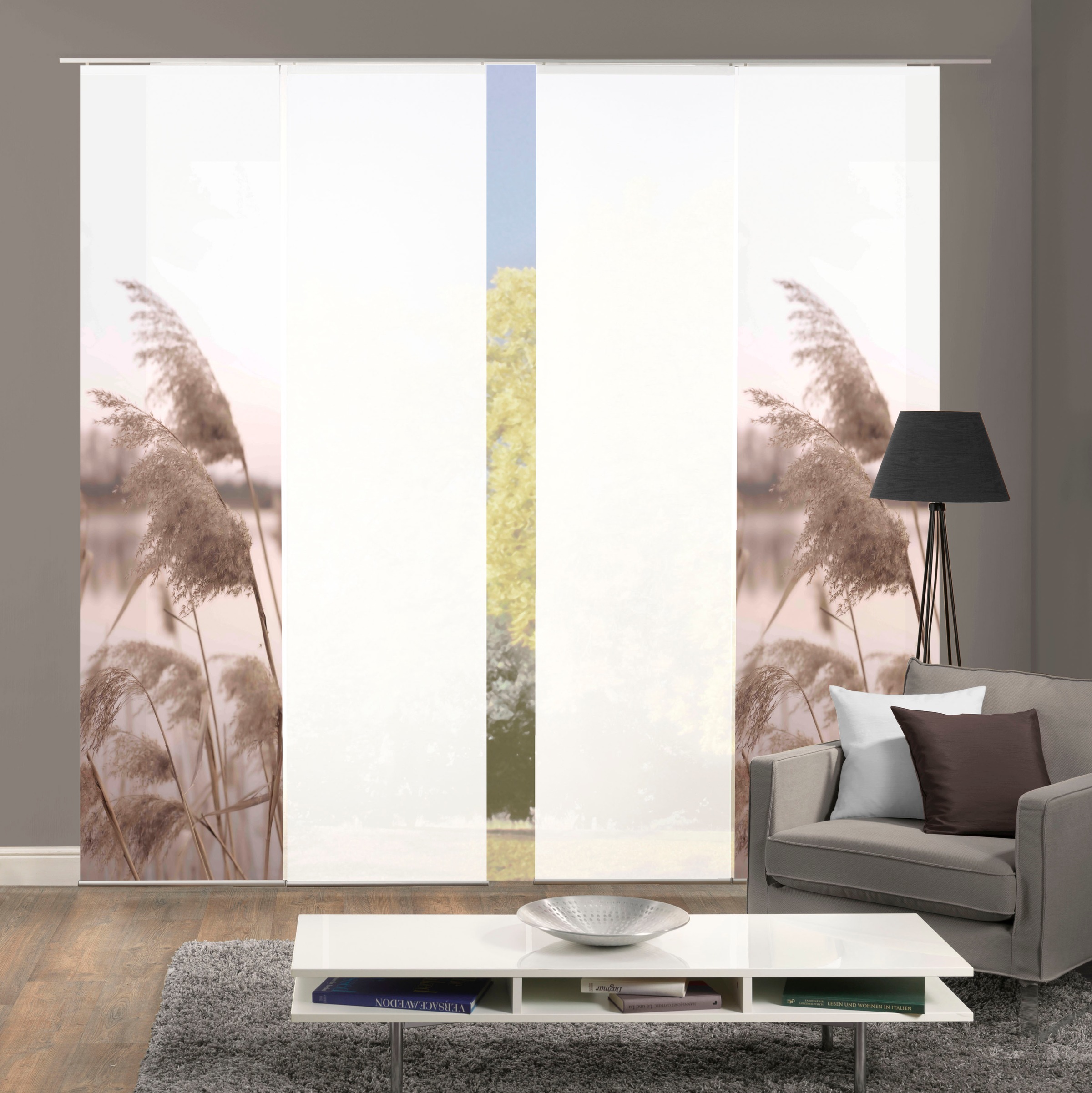 HOME WOHNIDEEN Schiebegardine »TRAWY« Paneelwagen 4 Stk. tlg. Schiebevorhang Digi 4er Set TRAWY