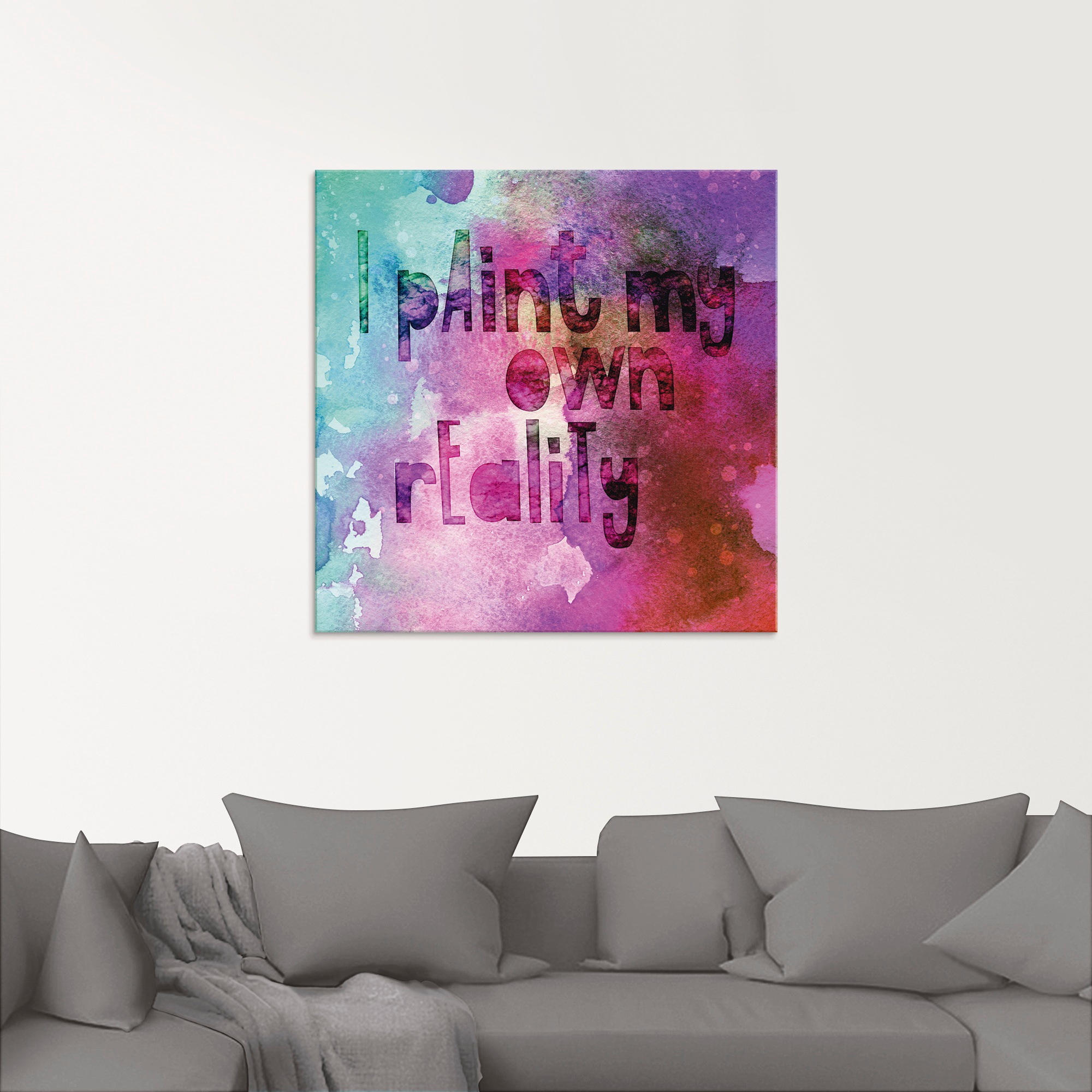 Artland Glasbild »Ich male mir meine eigene Realität«, Sprüche & Texte, (1 St.), in verschiedenen Größen