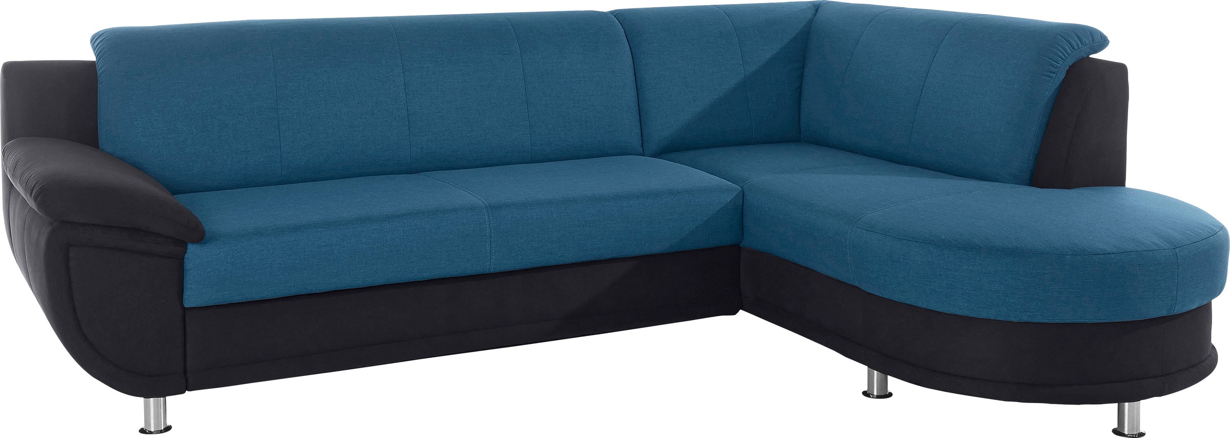 TRENDMANUFAKTUR Ecksofa »Rondo 3, zeitlos und bequem, Materialmix, breite Armlehnen, L-Form«, wahlweise mit Federkern für mehr Komfort, wahlweise mit Bettfunktion