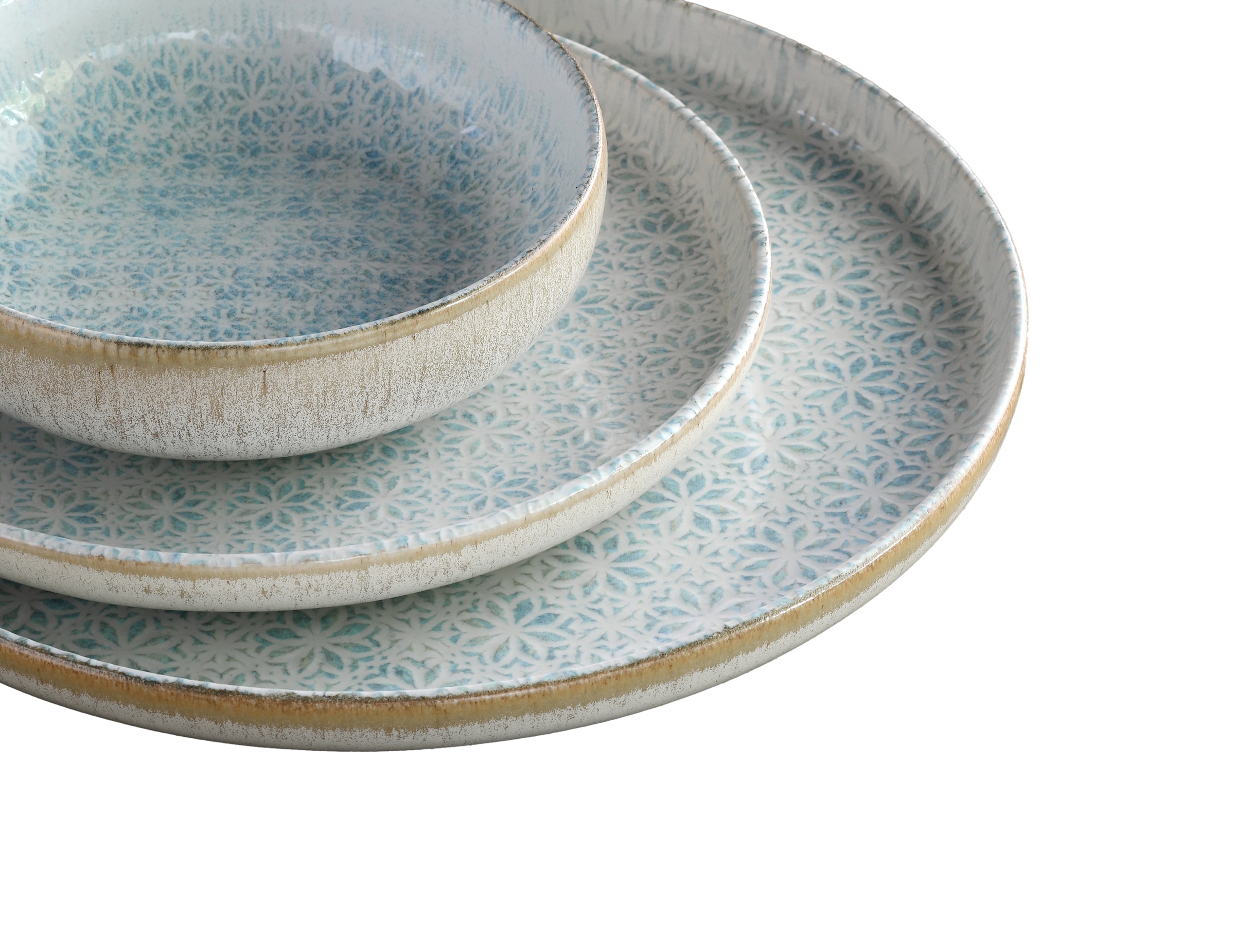 CreaTable Teller-Set »Uno Emiliana, Teller Set 12-tlg« Shabby Look, Vintage Style