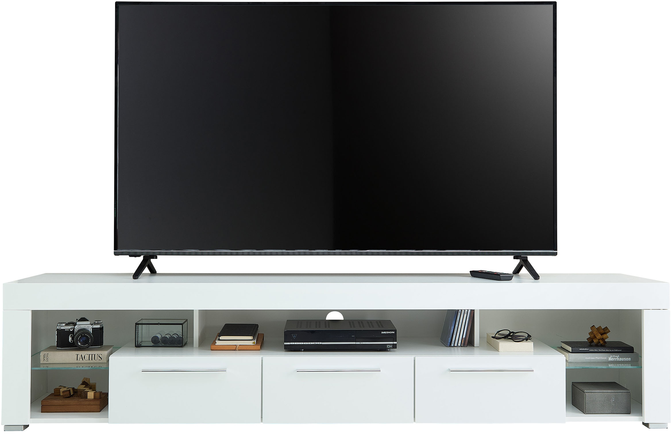 Stolkom TV-Schrank »Goal«, 3 Schubkästen, 5 offenen Fächern, Stellmaß 200/44/44 cm