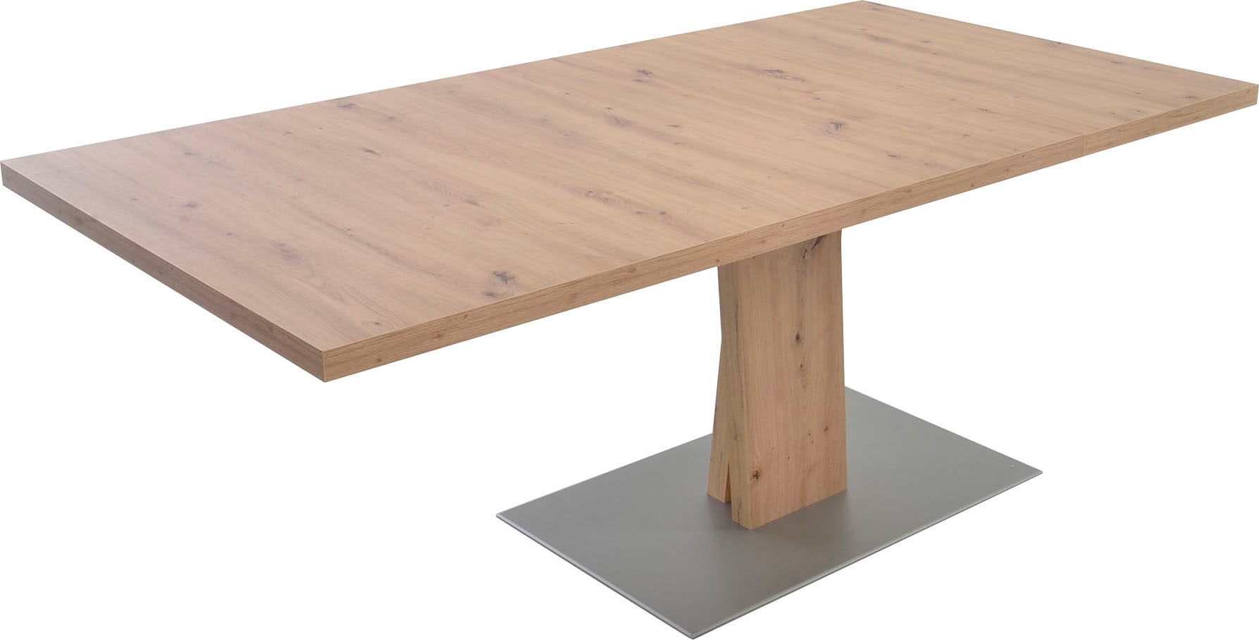 K+W Komfort & Wohnen Esstisch »Giacomo II«, Artisan Eiche Nachbildung, mit Schiebe-Ansteckplatte, Bodenplatte MDF