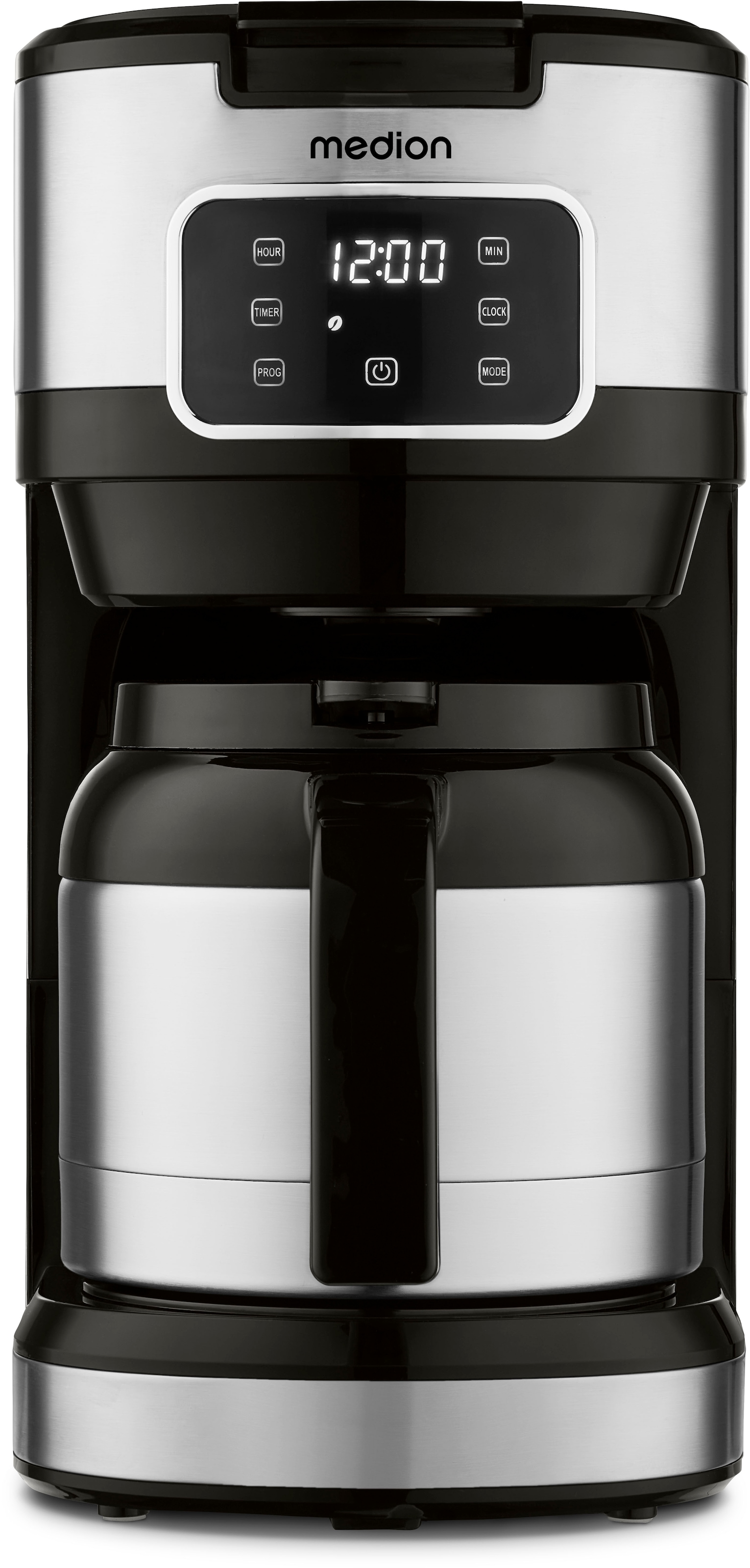 Medion® Filterkaffeemaschine »MD 11019«, 1,25 l Kaffeekanne, Permanentfilter, 900 Watt, Touch-Sensor-Bedienfeld, 24 Stunden Timer, Permanentfilter