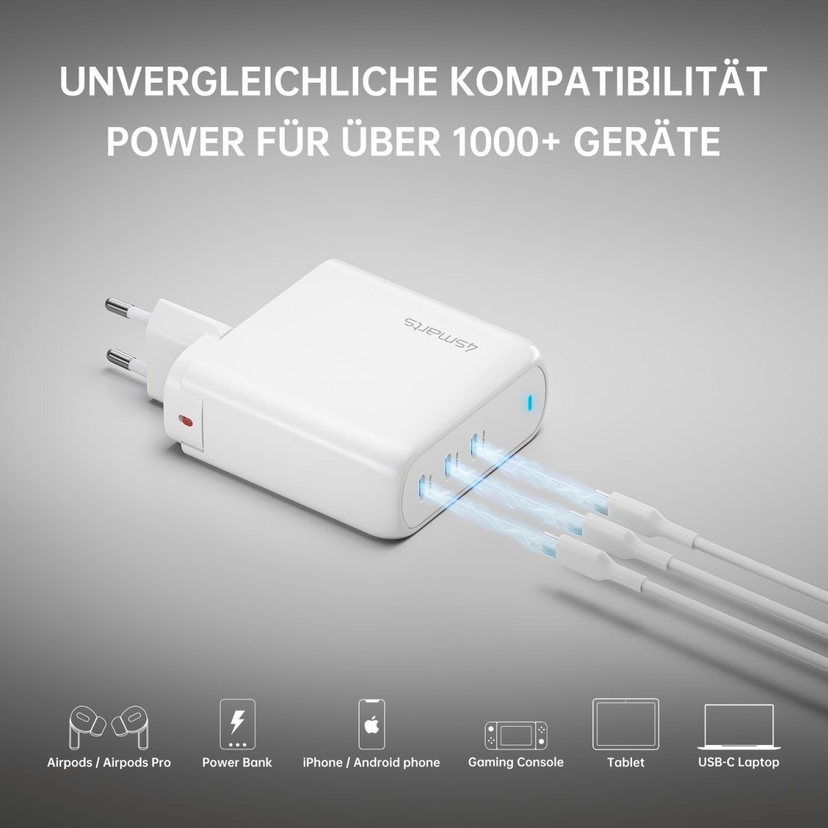 4smarts USB-Ladegerät »GaN Flex Pro 140 W 3 USB-C«