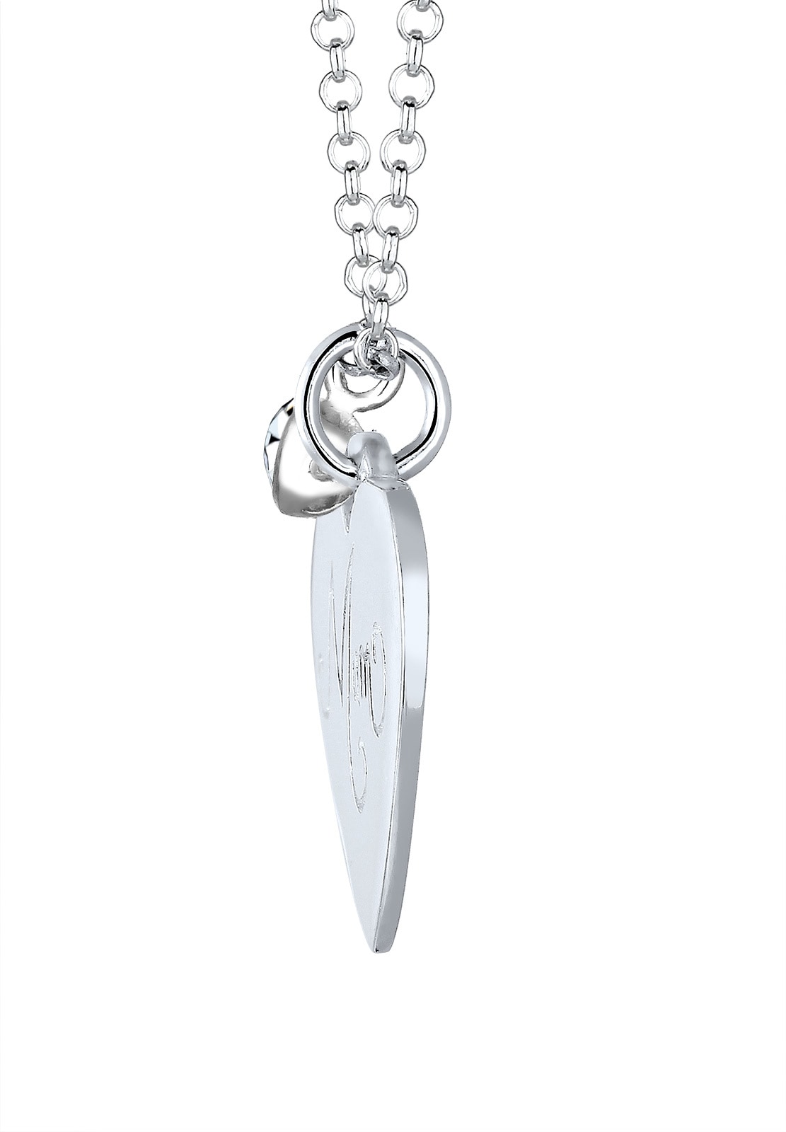 Elli Silberkette »Halskette Herz Mum-Schriftzug 925 Sterling Silber, mit Kristallen von Swarovski®t, mit Kristallen von Swarovski®«