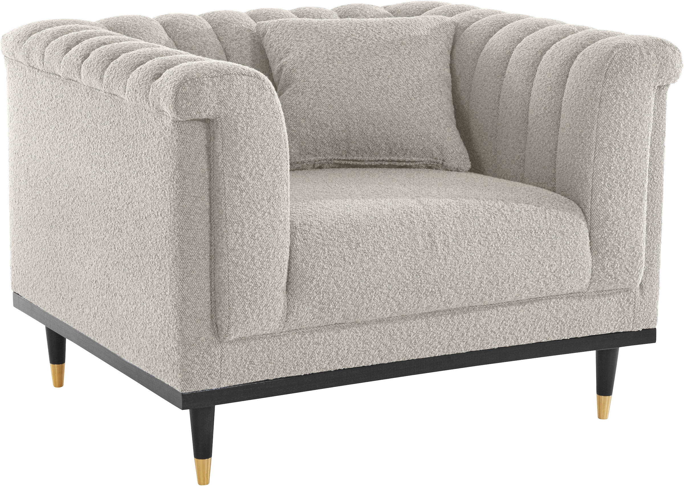 Guido Maria Kretschmer Home&Living Cocktailsessel »Chamby New Sessel«, im Bouclé-Strukturbezug mit Steppung im Lehnenbereich