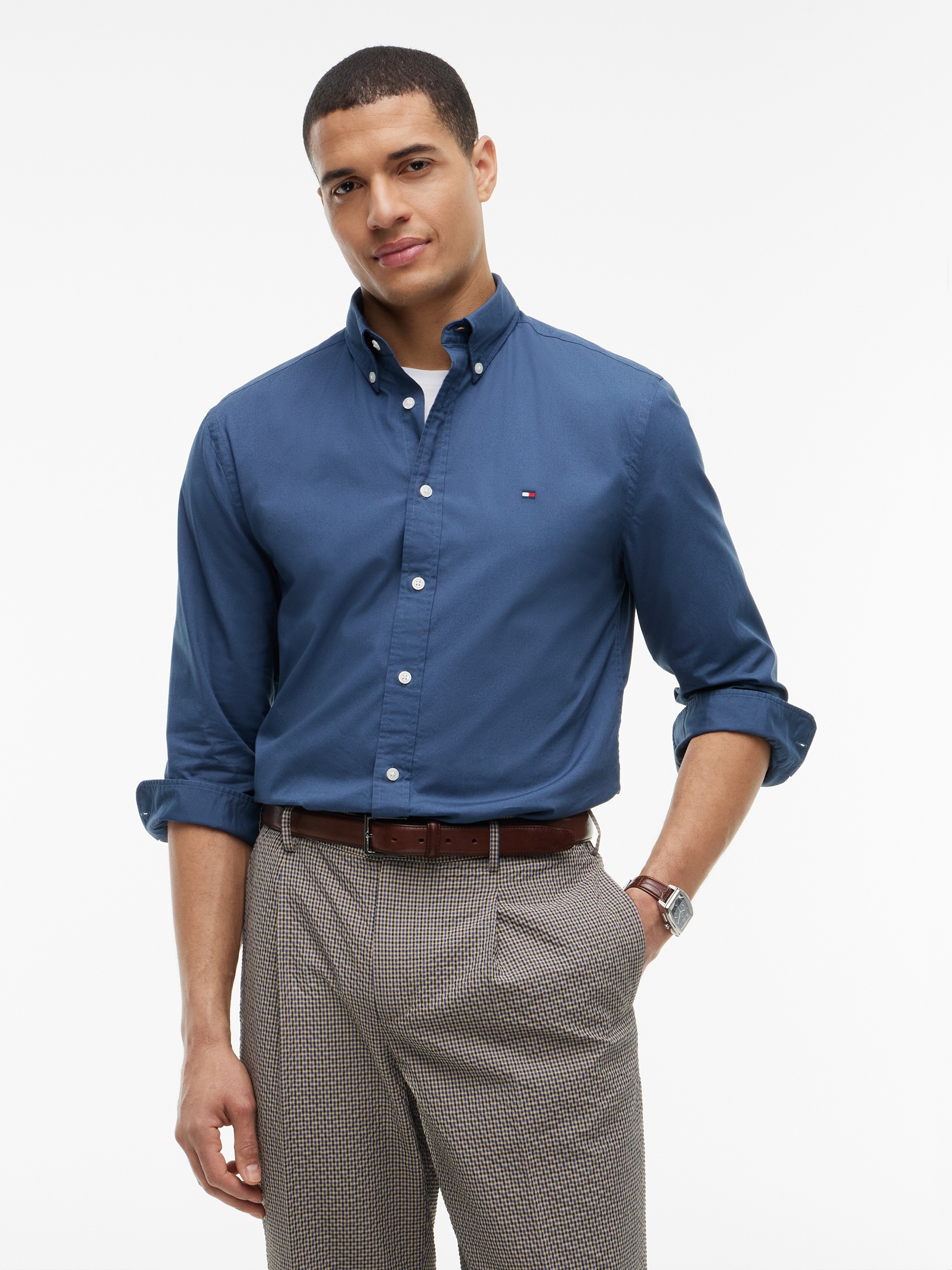 Tommy Hilfiger Businesshemd »FLEX POPLIN SOLID« Regular Fit Flex Cotton