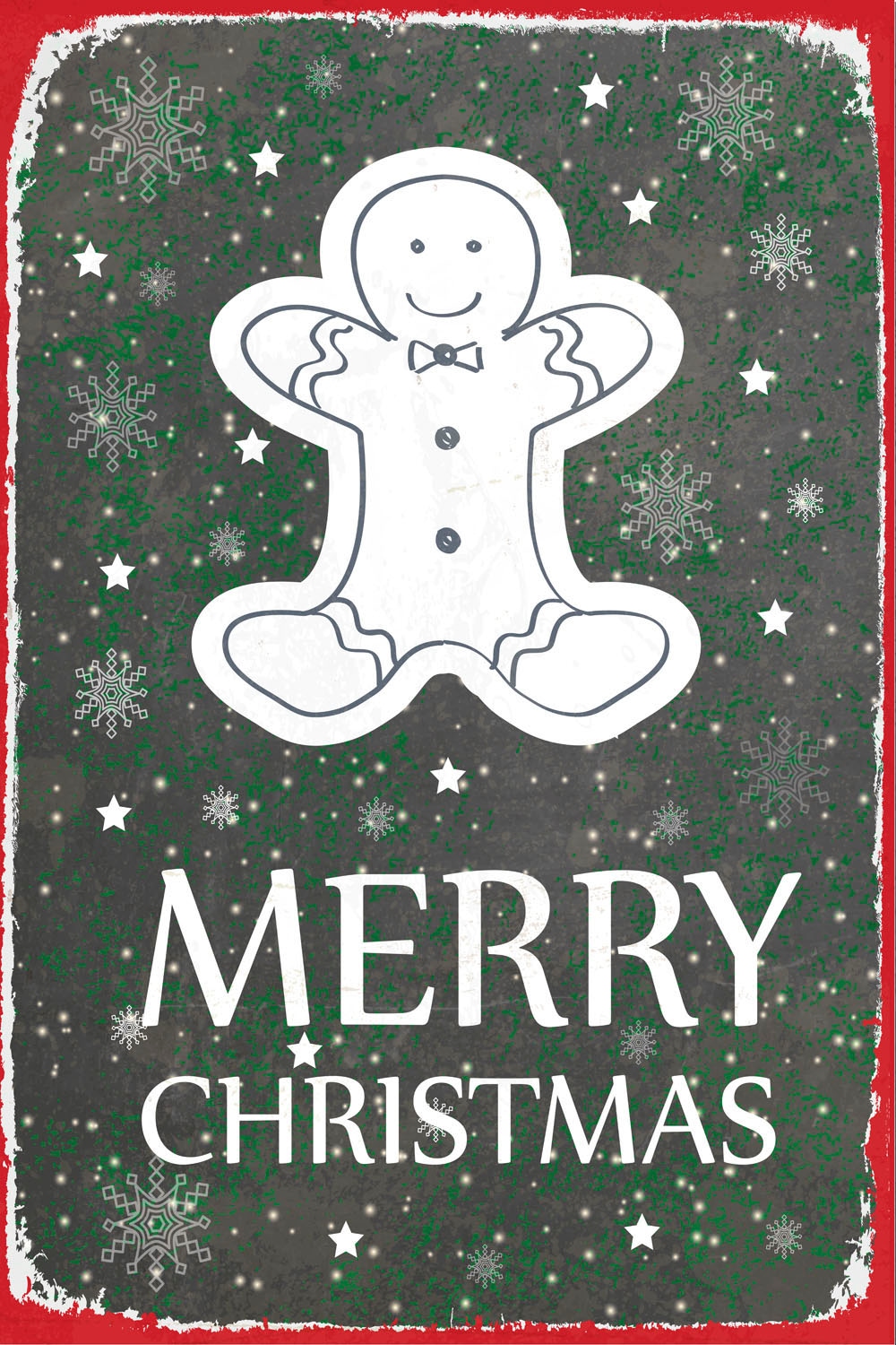 queence Metallbild »Gingerbread Man«, Schriftzüge-Schriftzug, (1 St.), Stahlschilder