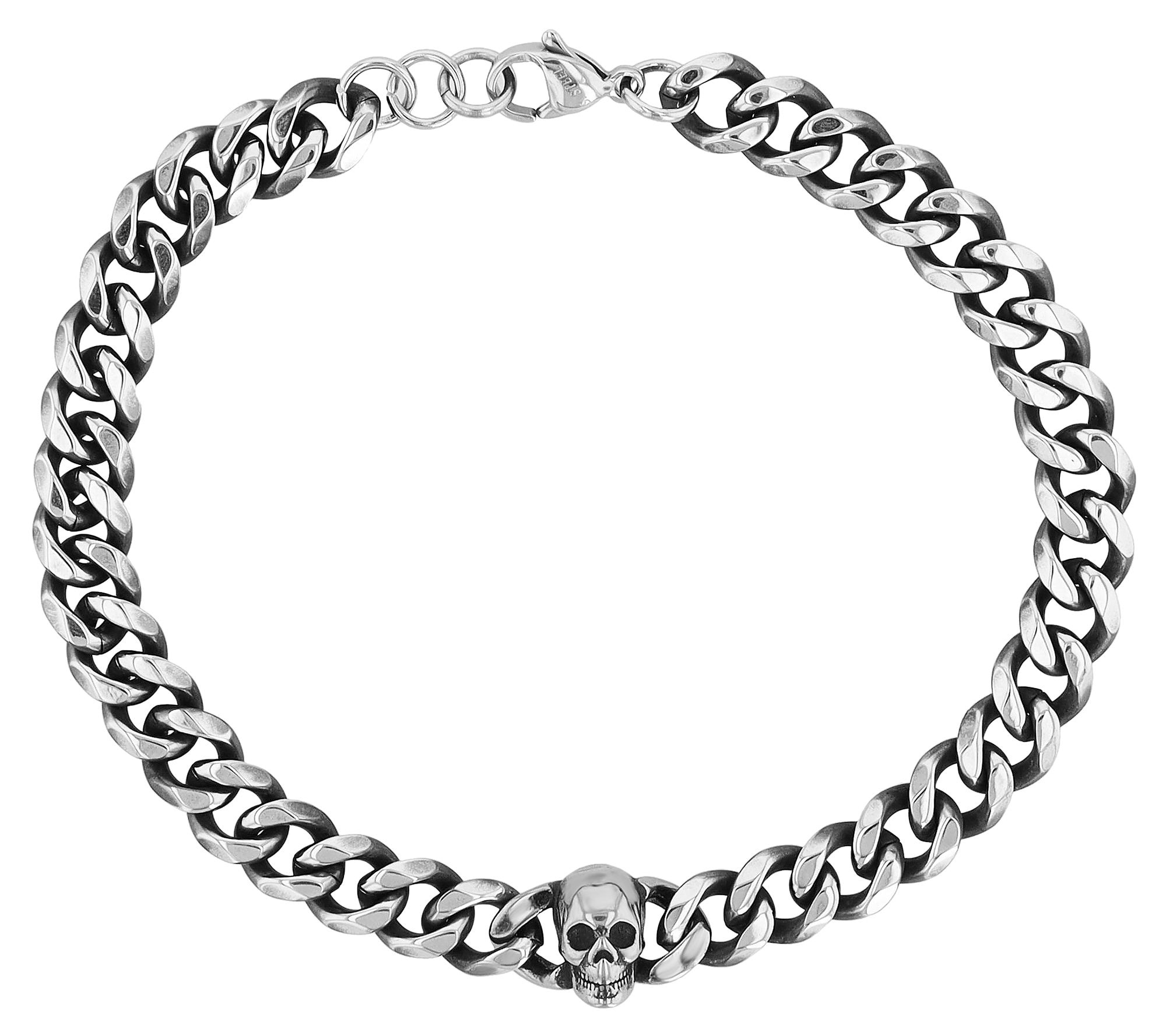 Adelia´s Panzerarmband »Herren Armband ¿ Panzerarmband Totenkopf aus Edelstahl 22,5 cm«