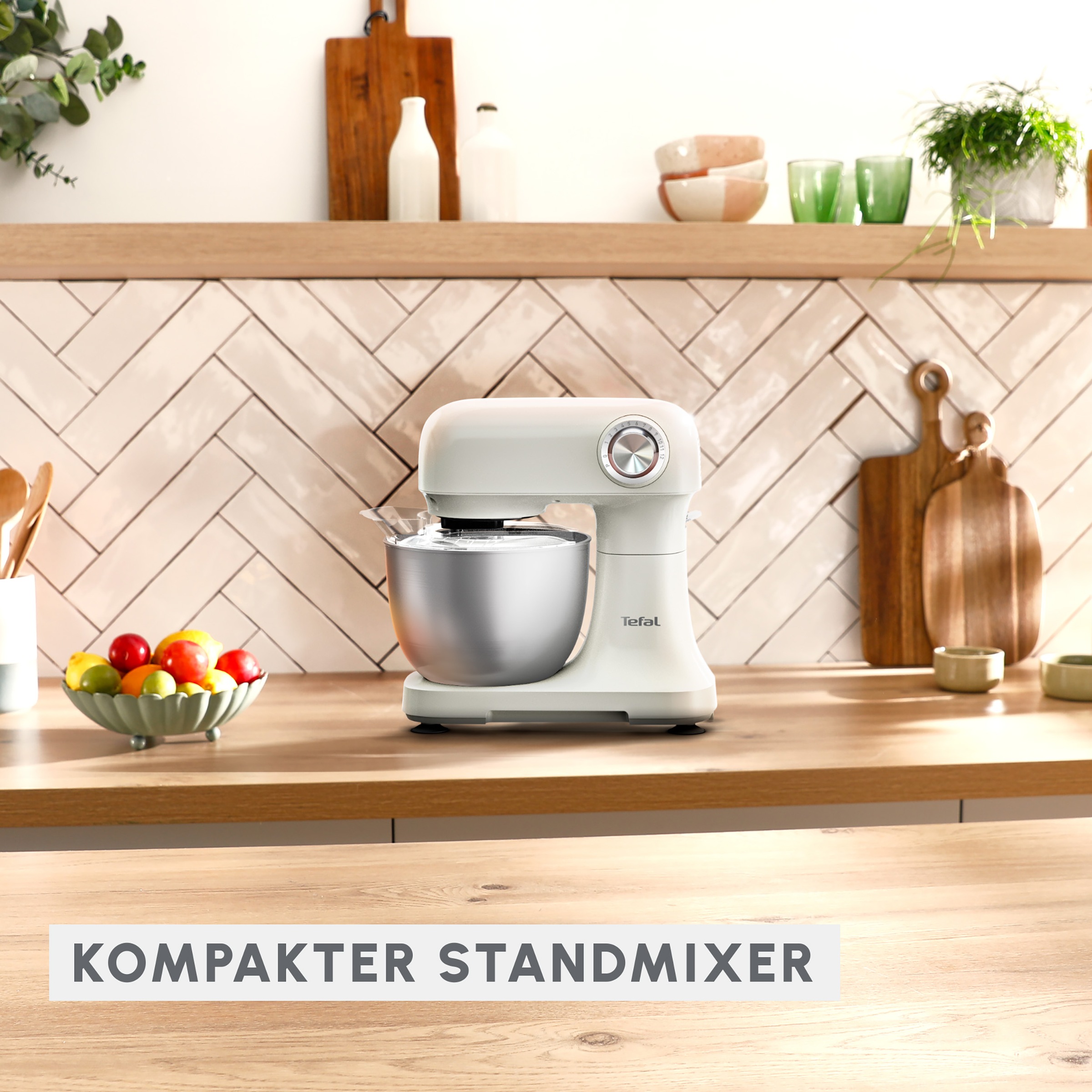 Tefal Küchenmaschine »QB140A Bake Easy«, 12 Geschwindigkeiten + Pulse, planetarisches Rührsystem, 3,5 L