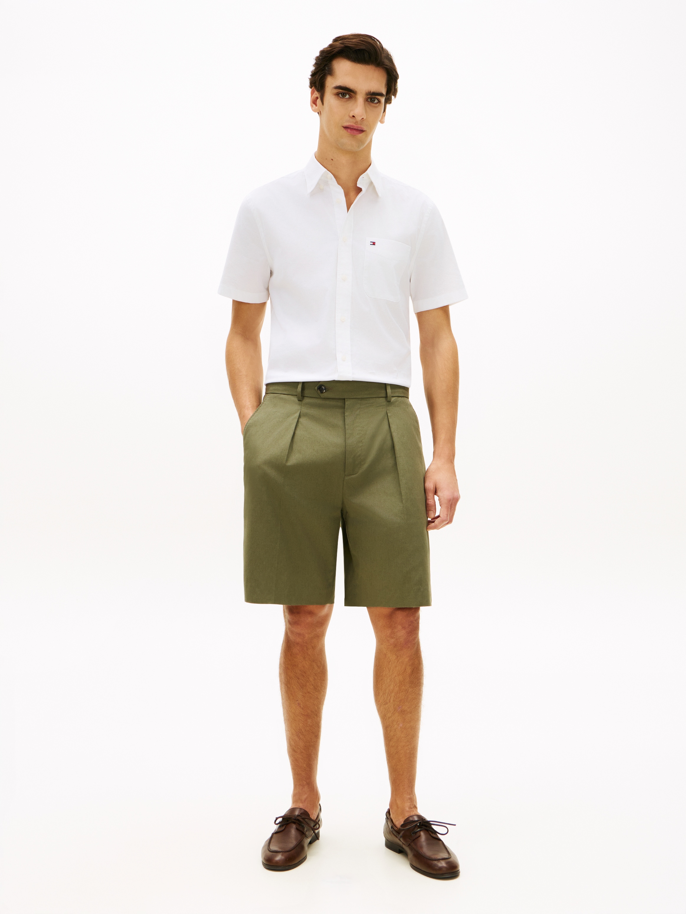 Tommy Hilfiger Kurzarmhemd »LIGHT OXFORD SOLID« regular fit, Button-down-Kragen