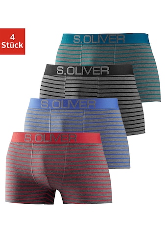s.Oliver Boxer, (Packung, 4er-Pack), gestreift mit kontrastfarbenem Webbund kaufen