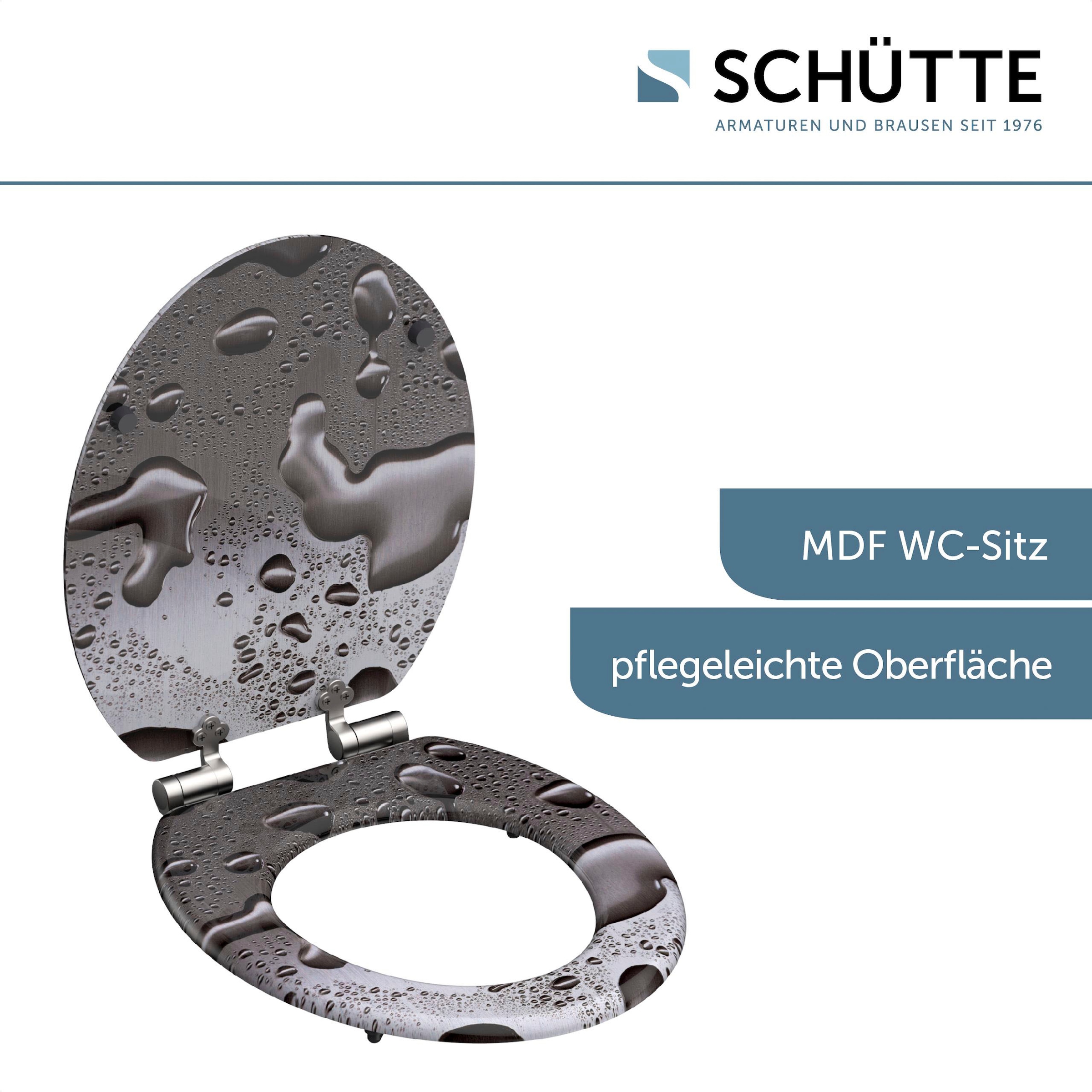 Schütte WC-Sitz »Grey Steel«, mit Absenkautomatik und Holzkern, MDF
