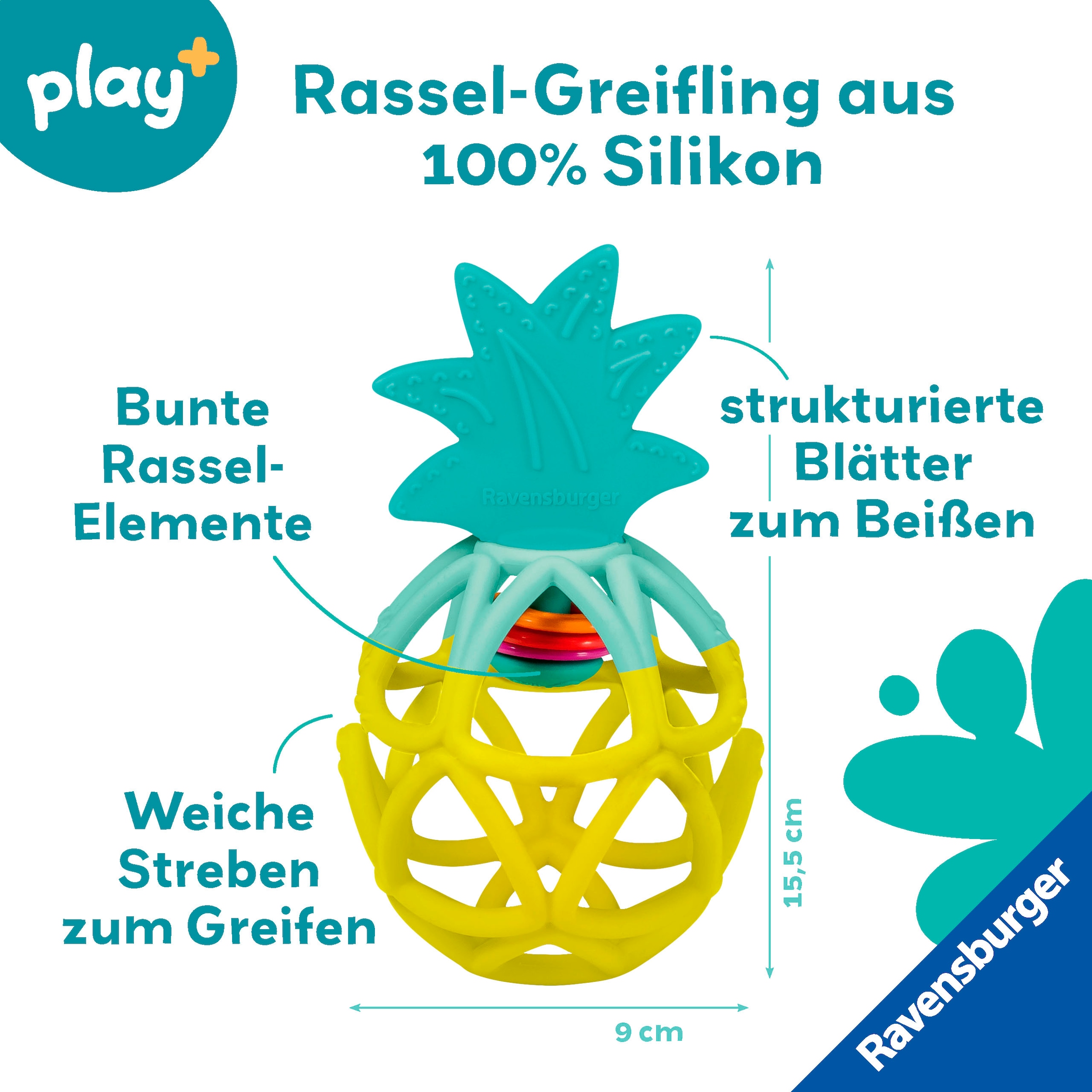 Ravensburger Rassel »Play+ Rassel-Greifling: Ananas«