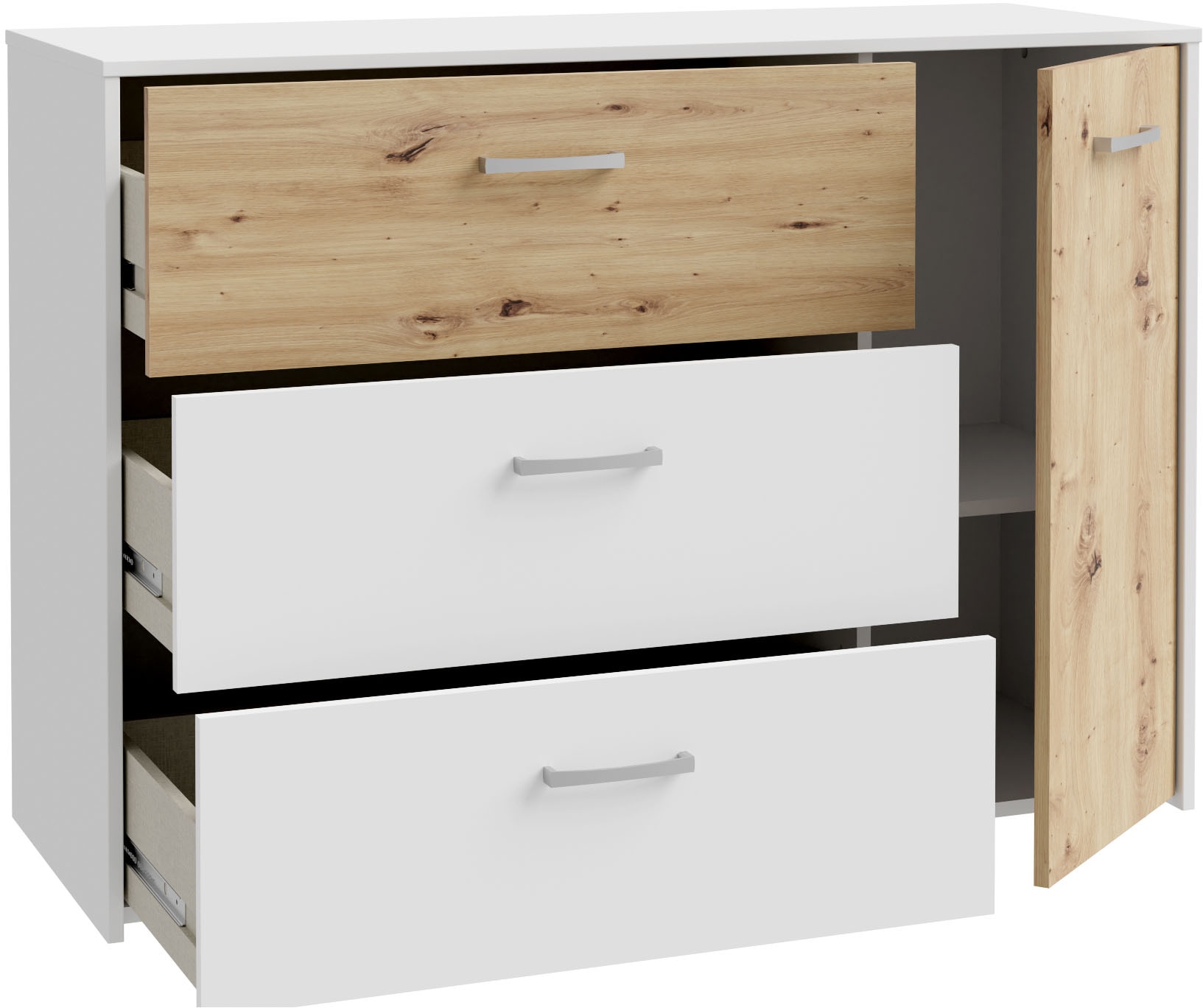 FORTE Sideboard »Culgoa«, Sideboard, 3 Schubkästen, 1 Türe viel Staraum pflegeleichtes Dekor
