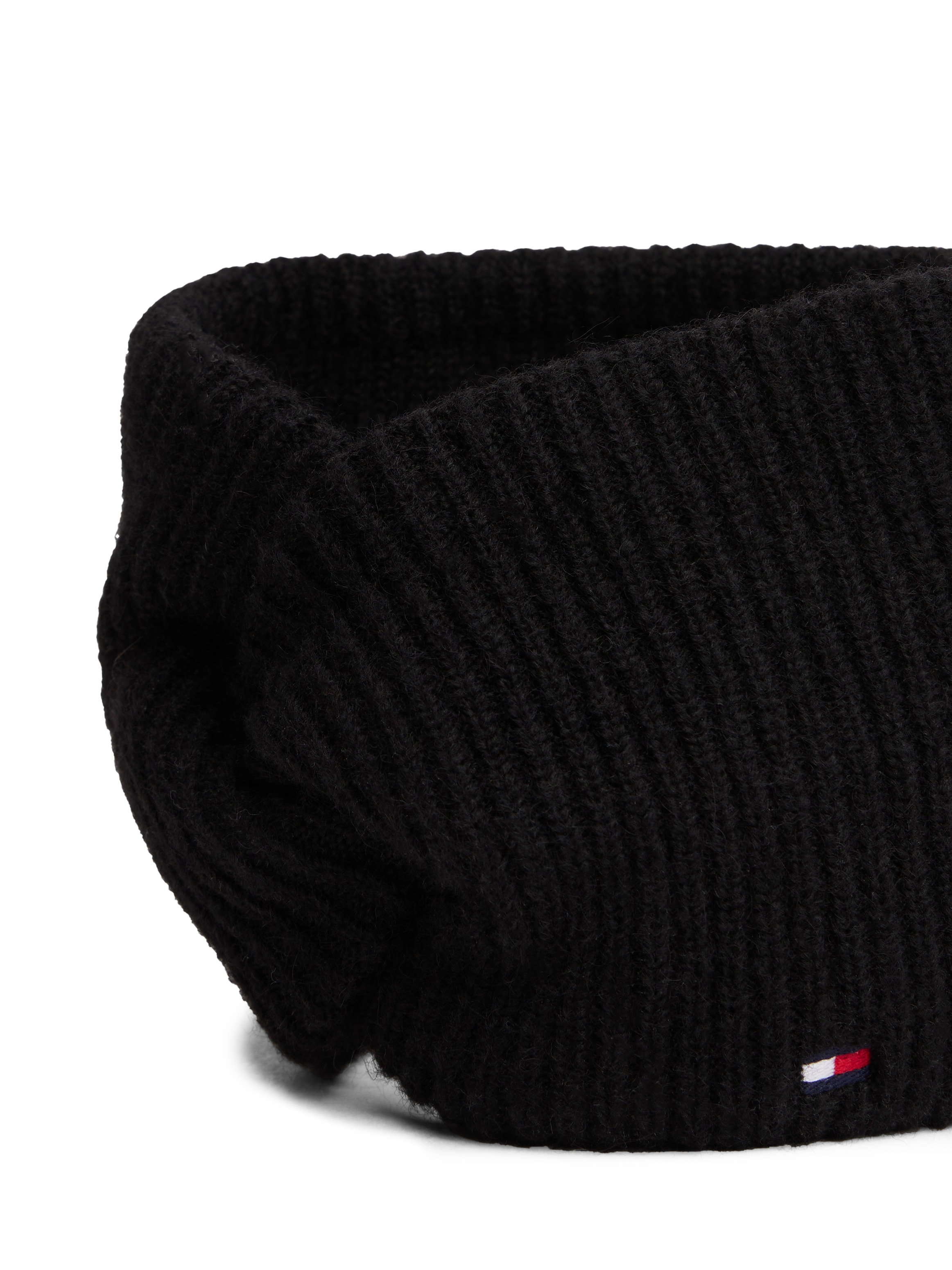 Tommy Hilfiger Stirnband »TH FLAG FLUFFY« flauschig mit Wolle, ca. 20x11 cm, Rippstrick