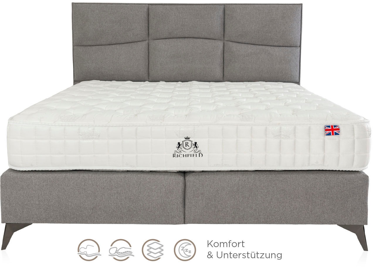 Home affaire Boxspringbett »Violette erhältlich in den Breite 160, 180 & 200cm« inkl. Topper und extra dicker Taschen-Federkernmatratze