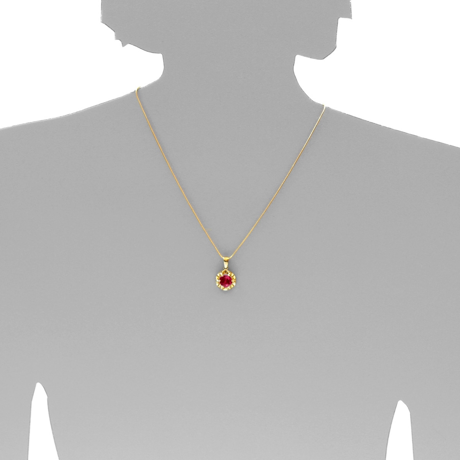 OSTSEE-SCHMUCK Kettenanhänger »- Pia 9 mm - Gold 333/000 - sy. Rubin«