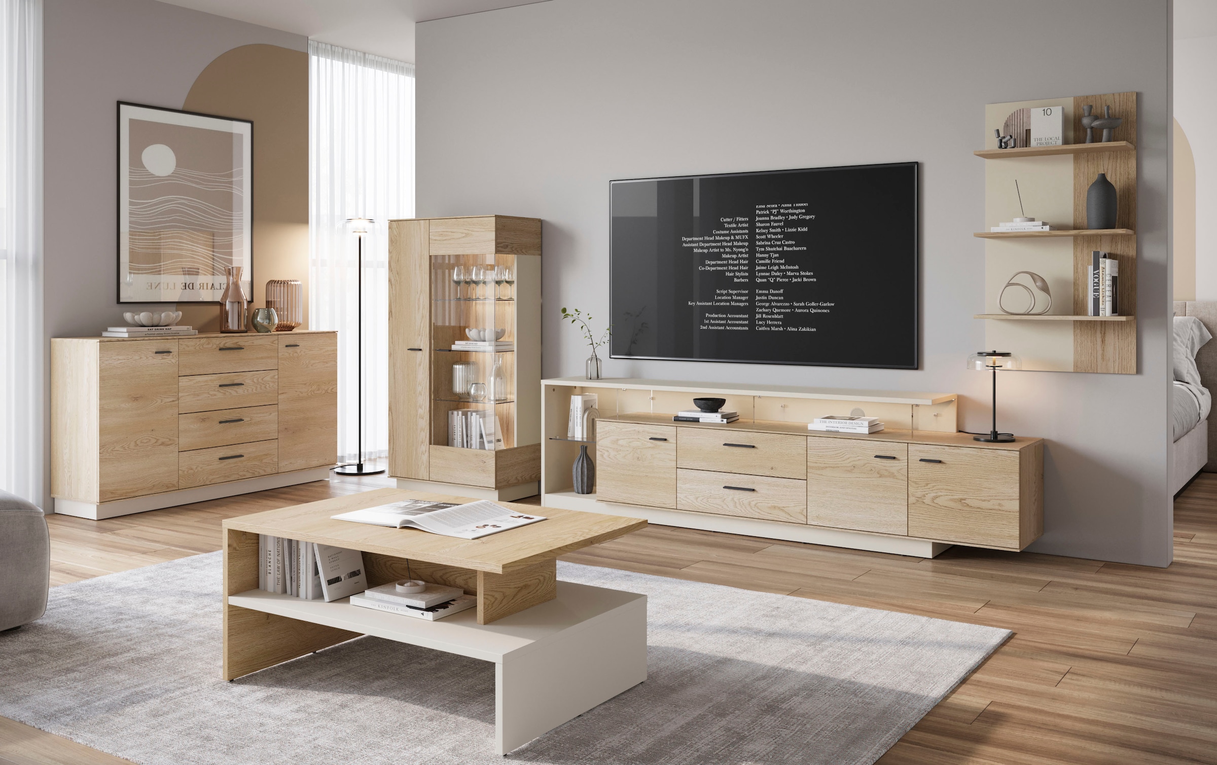 Home affaire Vitrine »LAGOON« moderne Vitrine, Breite ca.75 cm, Eckverglasung