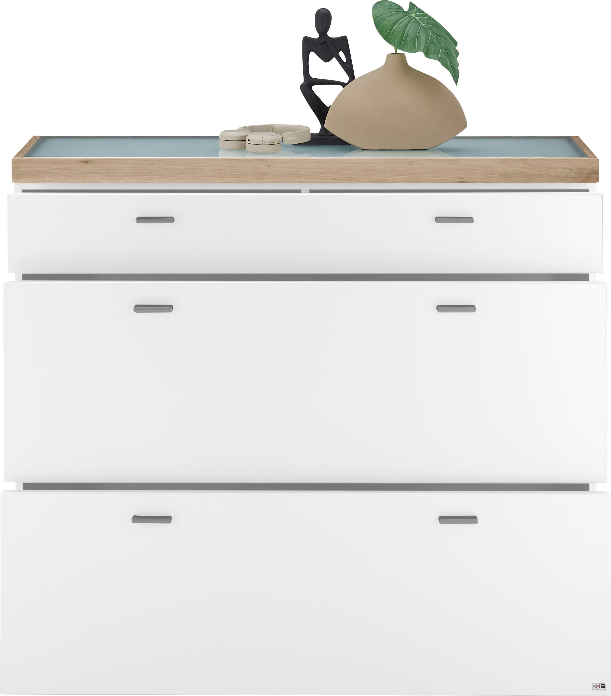 set one by Musterring Sideboard »Lancaster Dielen«, inklusive LED-Beleuchtung, mit Türen und Schubkästen, Breite 121 cm