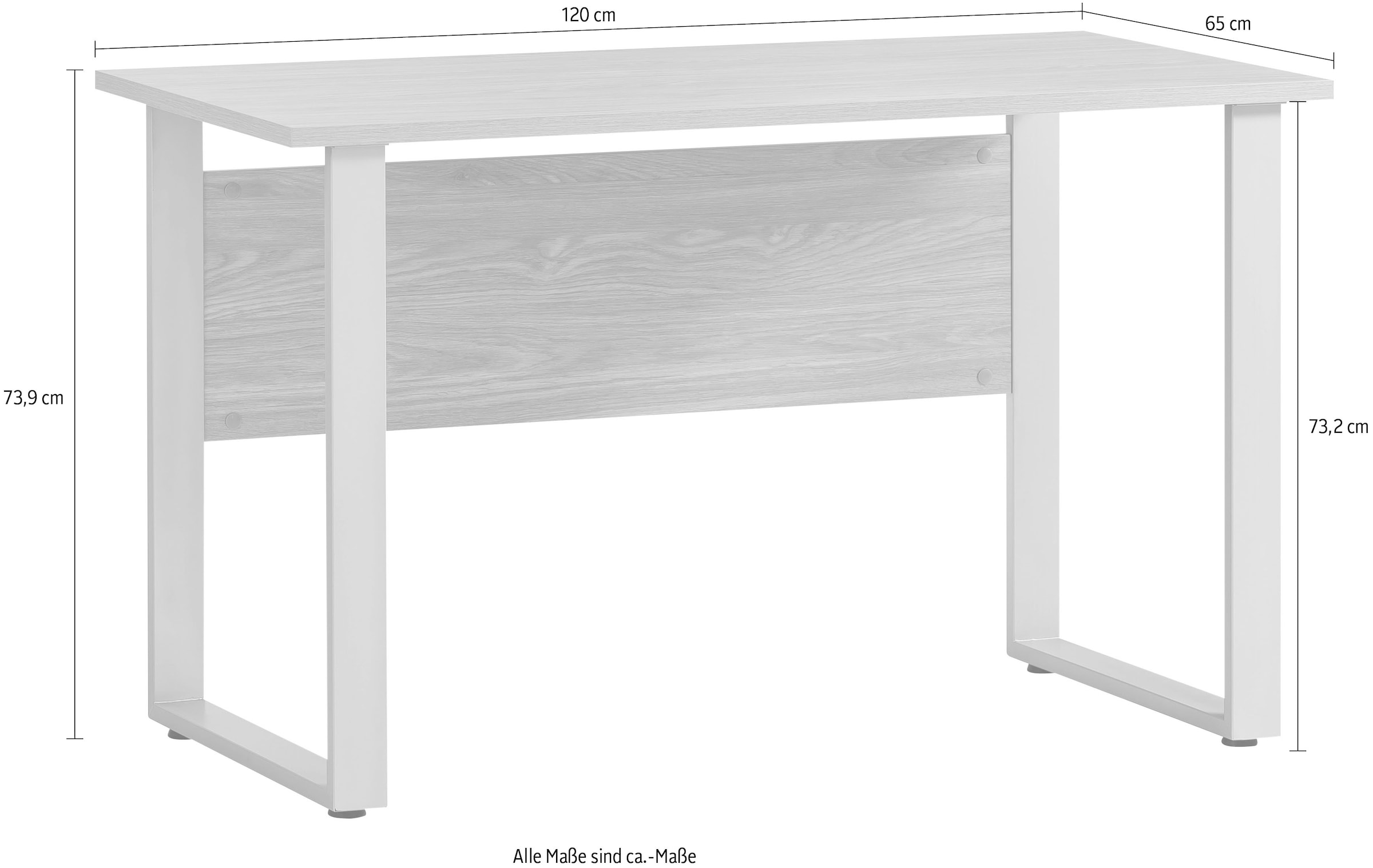 Schildmeyer Schreibtisch »Antero«, Breite 120 cm, stabiles Metallgestell