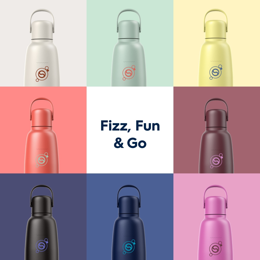 SodaStream Thermoflasche »Metallflasche Fizz&go COOL DWS, 0,9 l, Trinkflasche« kompatibel mit SodaStream DUO, E-DUO, TERRA, ART & ENSO Wassersprudler