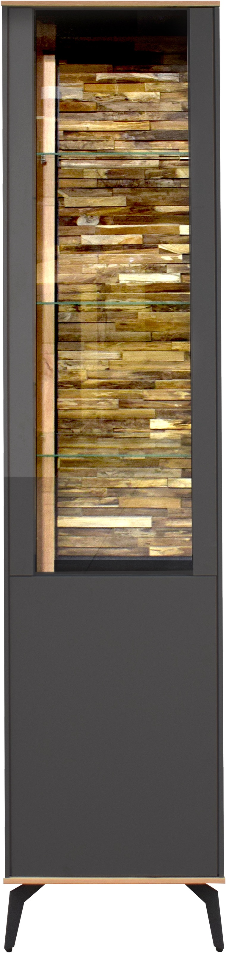Mäusbacher Standvitrine »Faro« Faro Standvitrine B 43 cm, inkl. Beleuchtung, Push to open, Metallfüße, Größe B/H/T: 43 cm x 193 cm x 42 cm