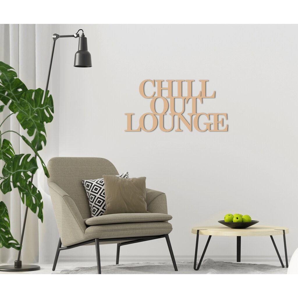 Home affaire Wandbild »Schriftzug "Chill out Lounge"«, Schriftzug