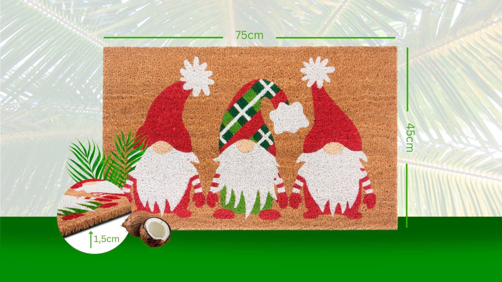 HANSE Home OTTO Kokos »Mix Gnomes«, Kokosmatte Outdoor, bestellen rechteckig, Mats online Christmas bei Fußmatte Innen, Rutschfest, Schmutzfangmatte, Weihnachten