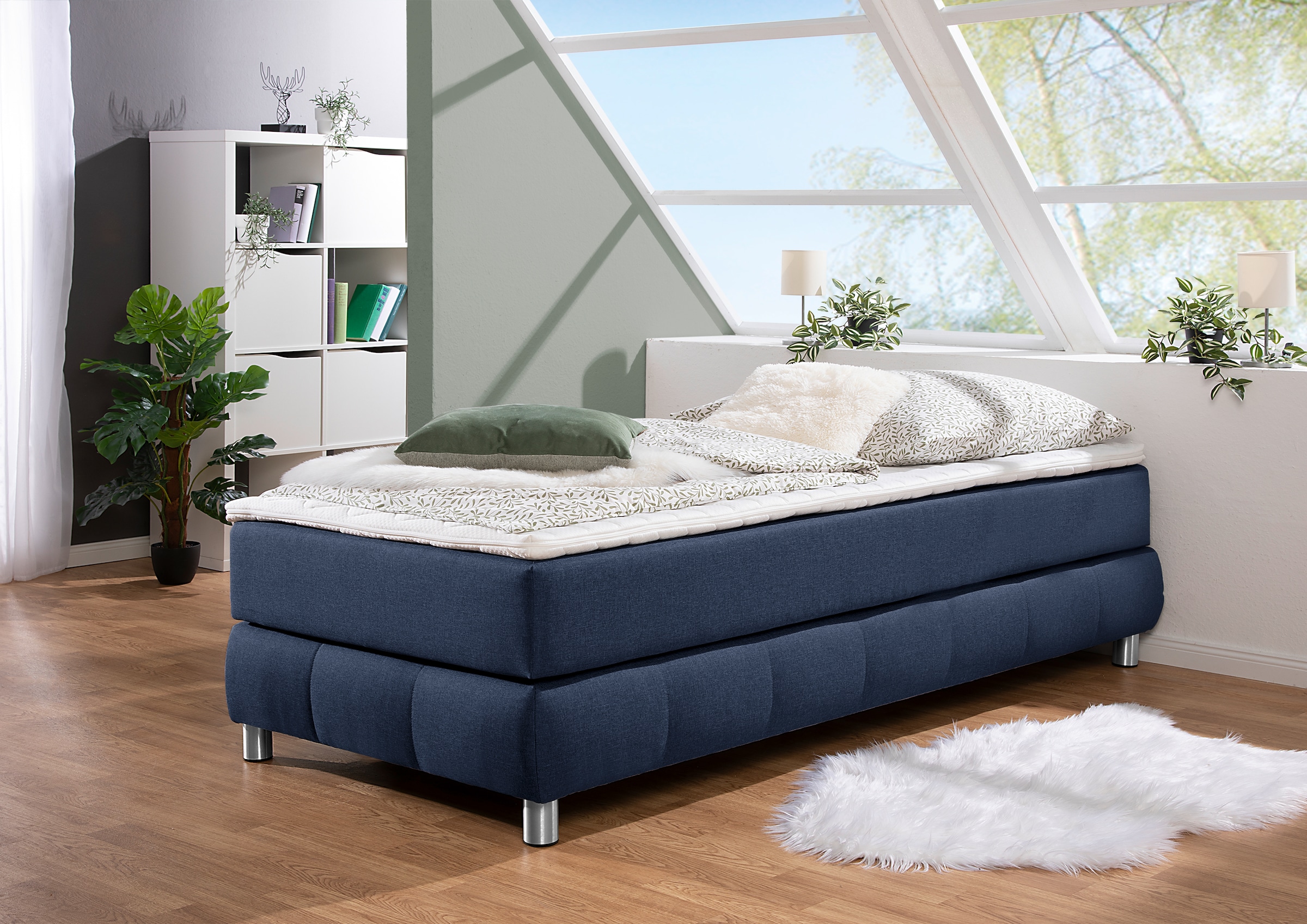 Boxspringbett »Salo«, Ohne Kopfteil, inkl. Topper, auch in Überlänge 220 cm