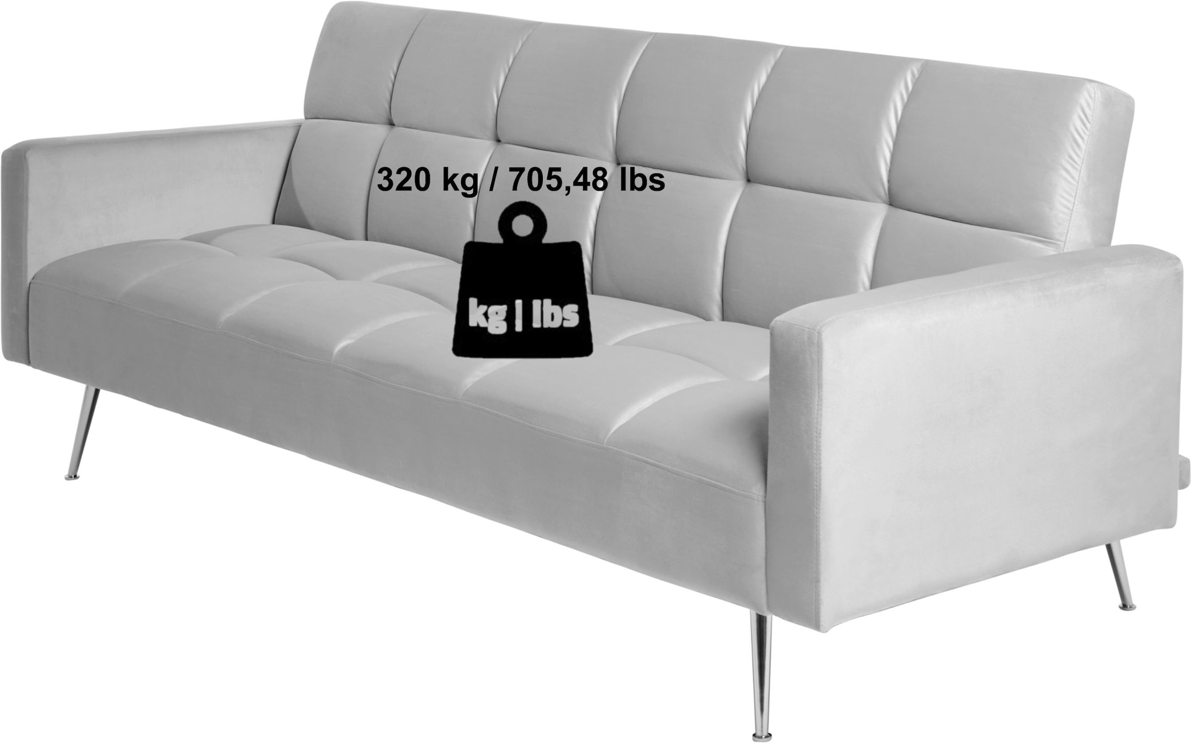 Jahnke Schlafsofa »CHILLAX POSH« mit Schlaffunktion, edler Samtstoff & Füße im Gold-Look, Breite 213 cm