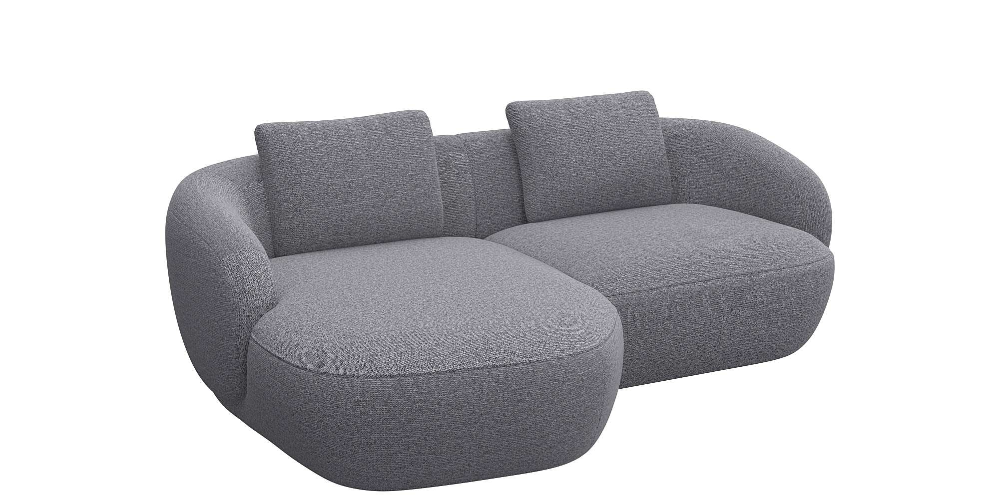 FLEXLUX Wohnlandschaft »Torino, rund, L-Form, Sofa-Ecke mit Recamiere, Longchair-Sofa« Modernes, organisches Sofa-Design, Kaltschaum, Wellenunterfederung
